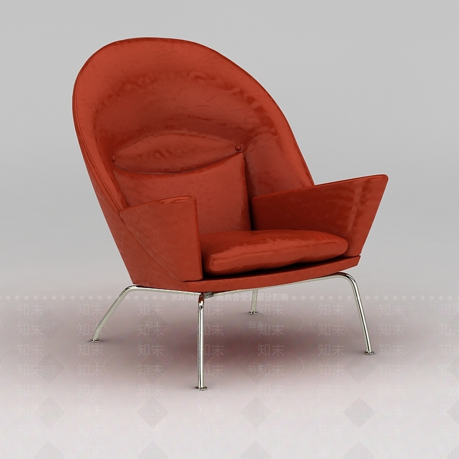 欧式古典欧式橙色休闲椅3D模型下载【ID:1200169975】