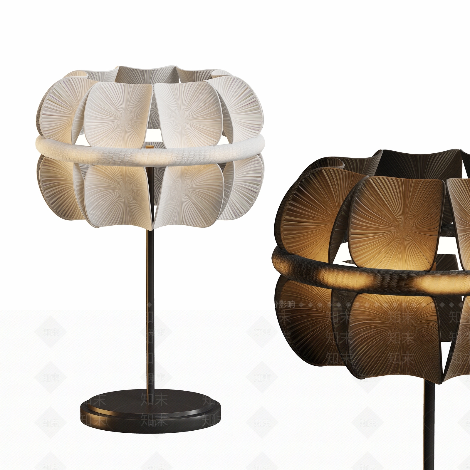 现代奶油台灯SU模型下载【ID:1200170560】