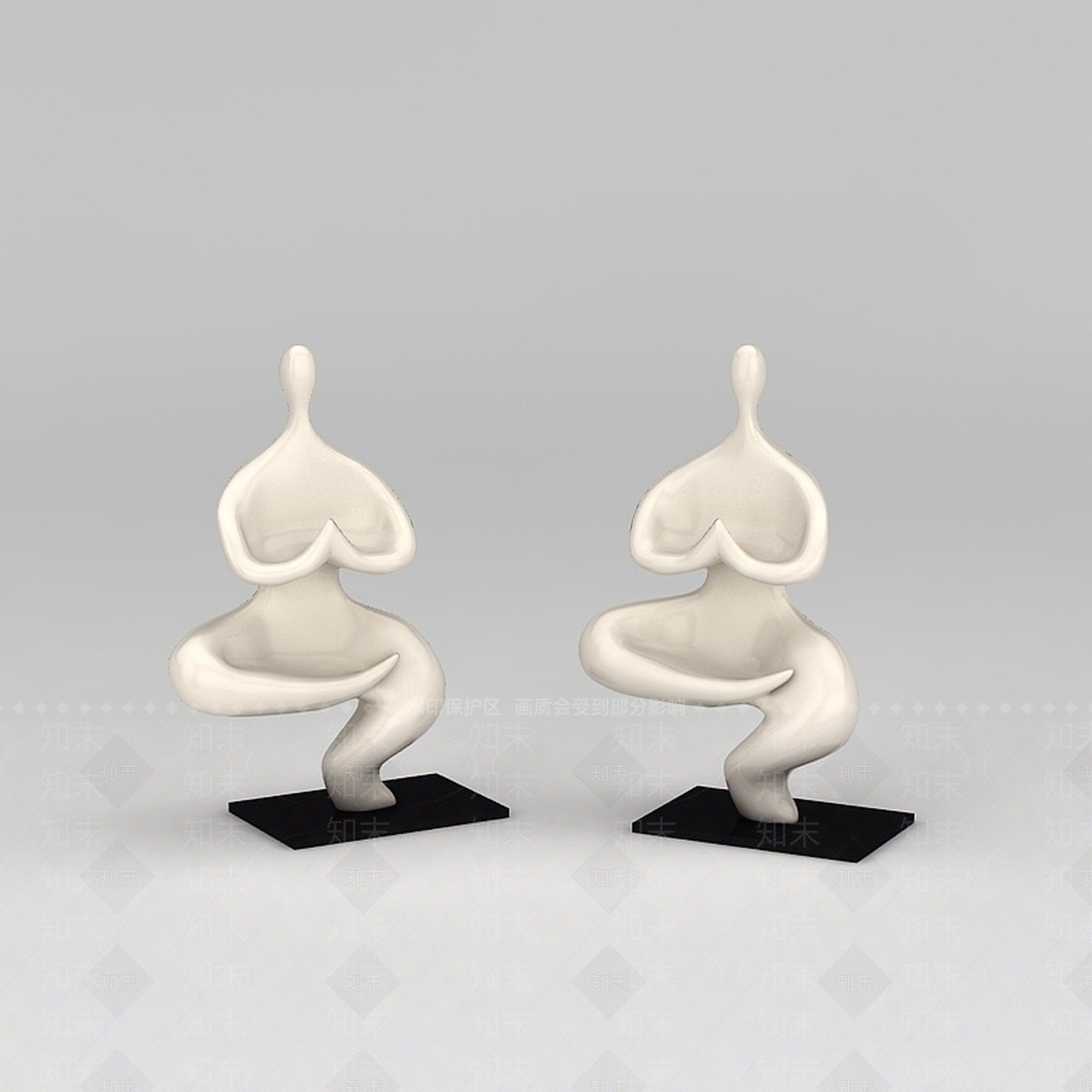 现代创意陶瓷摆件3D模型下载【ID:1200170894】