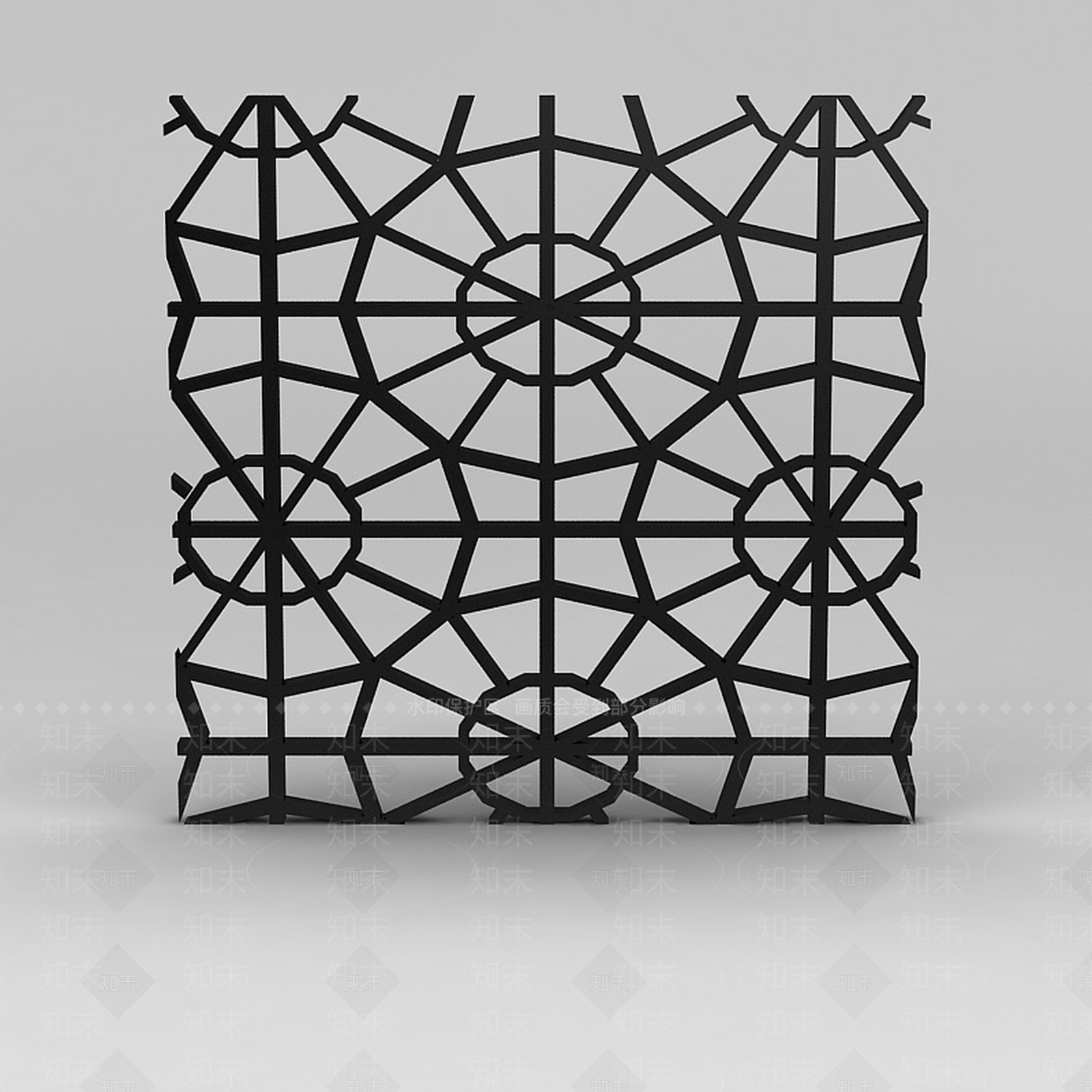 中式木质花框3D模型下载【ID:1200171121】