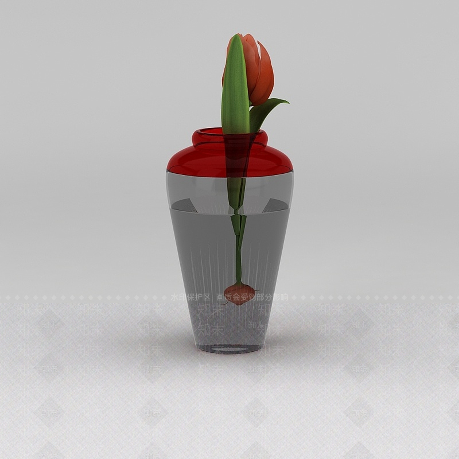 现代郁金香插花装饰3D模型下载【ID:1200171112】
