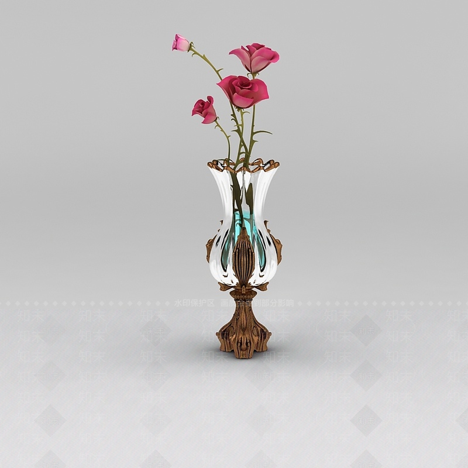 现代精品欧式花瓶插花摆件3D模型下载【ID:1200171261】