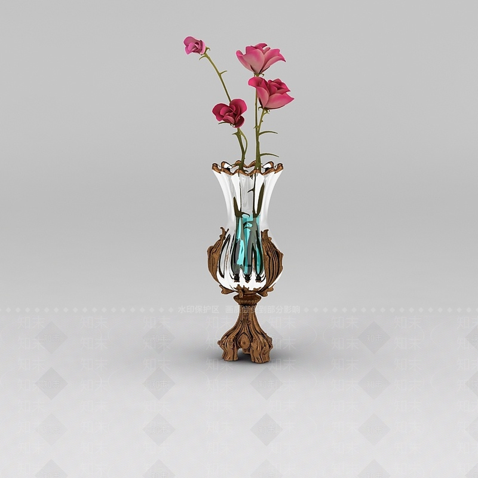 现代精品欧式花瓶插花摆件3D模型下载【ID:1200171261】