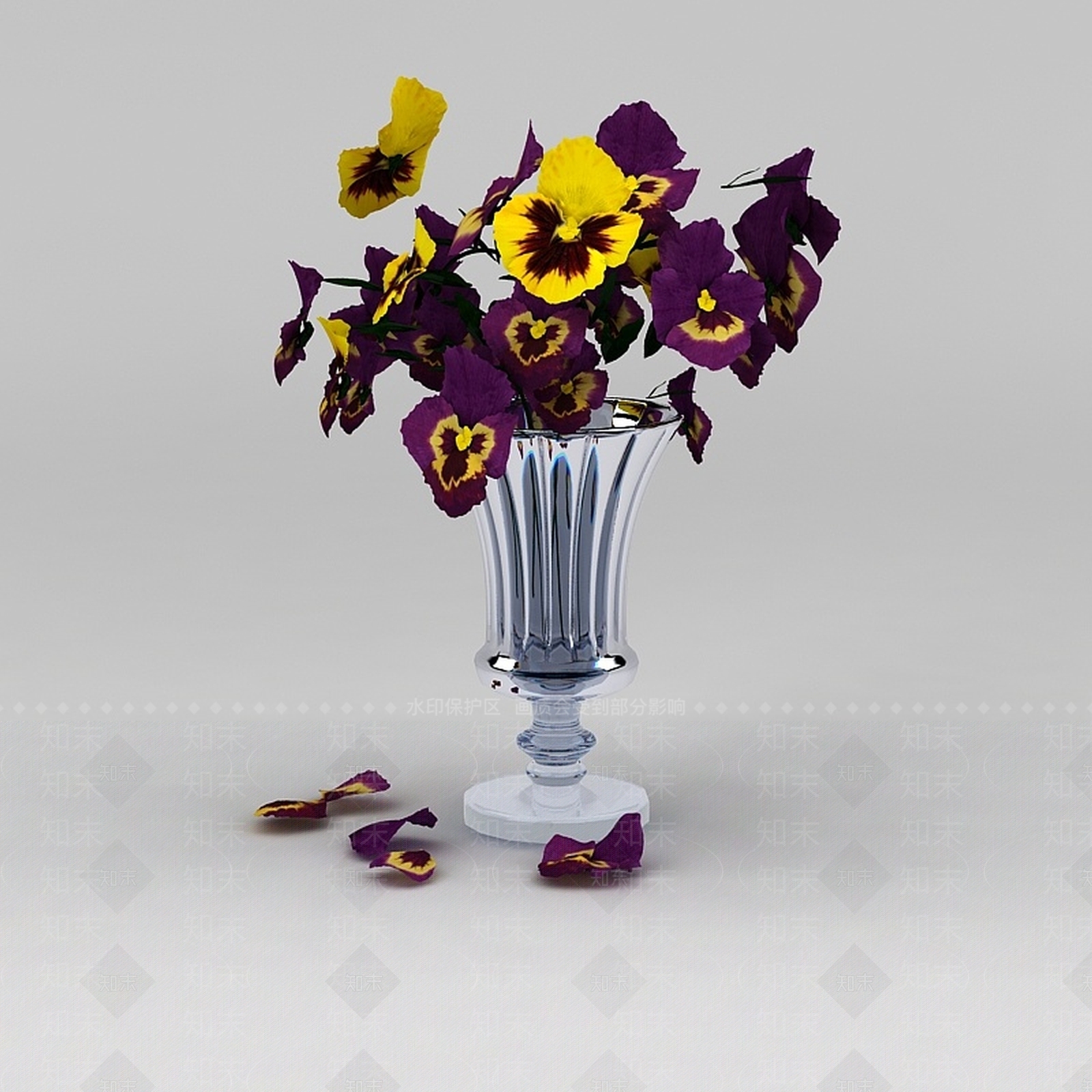 现代精品鲜花摆件3D模型下载【ID:1200171246】
