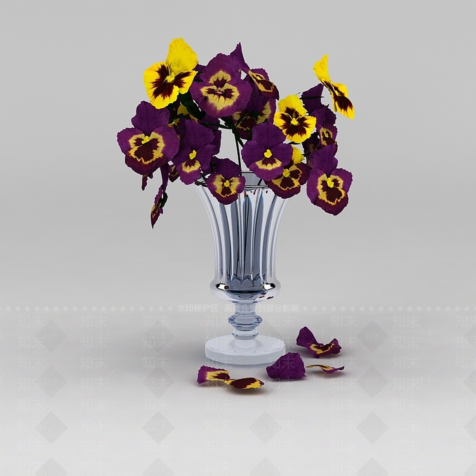 现代精品鲜花摆件3D模型下载【ID:1200171246】