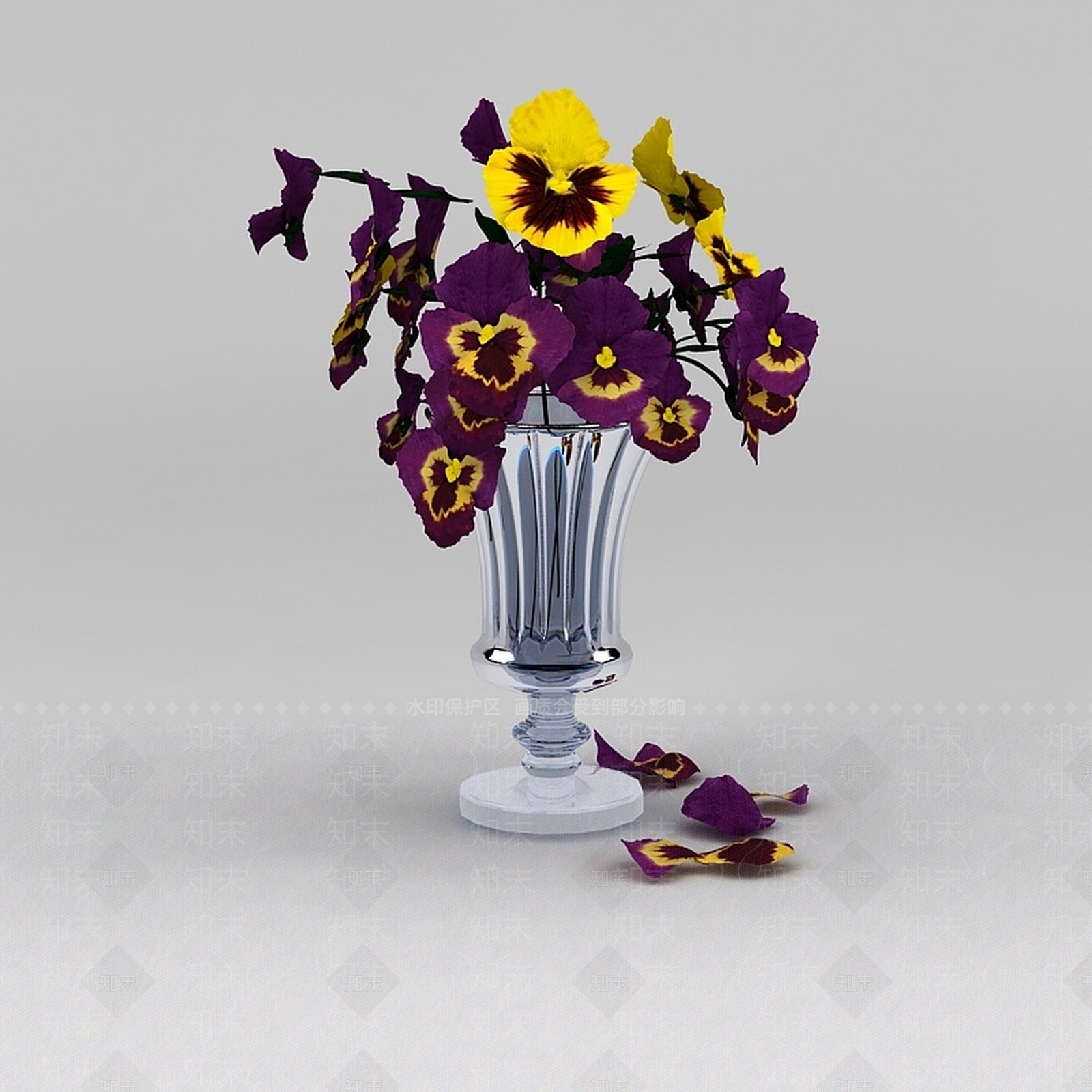 现代精品鲜花摆件3D模型下载【ID:1200171246】