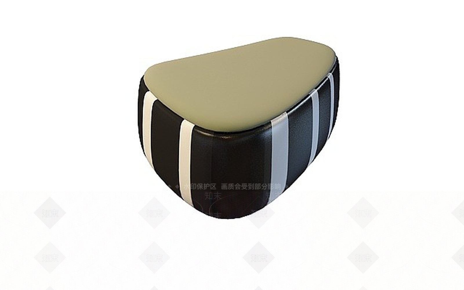 现代美容美发黑色沙发凳3D模型下载【ID:1200171457】