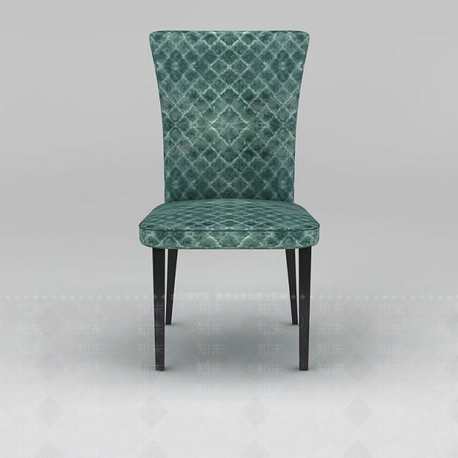 现代蓝色布艺餐椅3D模型下载【ID:1200171501】