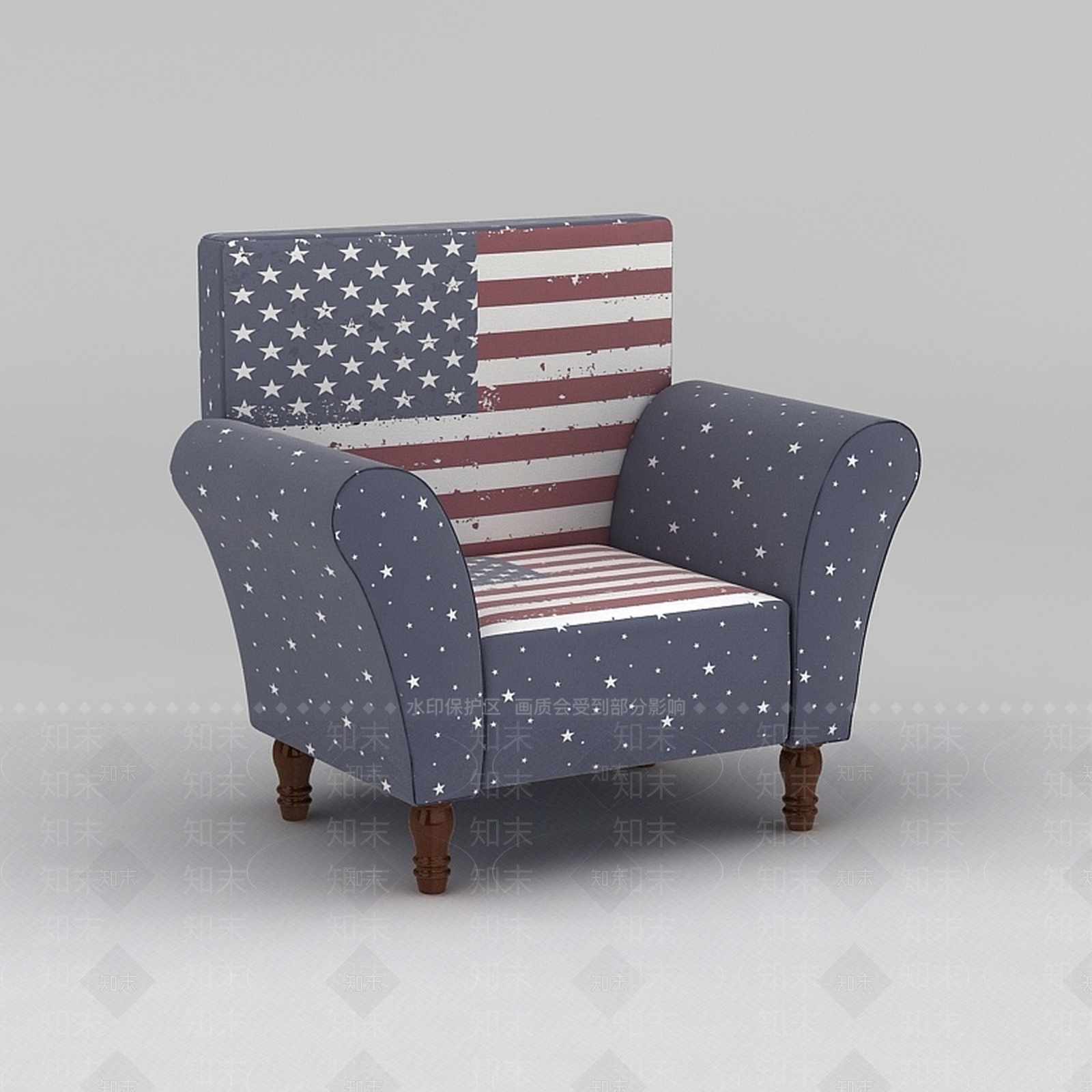 现代休闲单人沙发椅3D模型下载【ID:1200172103】