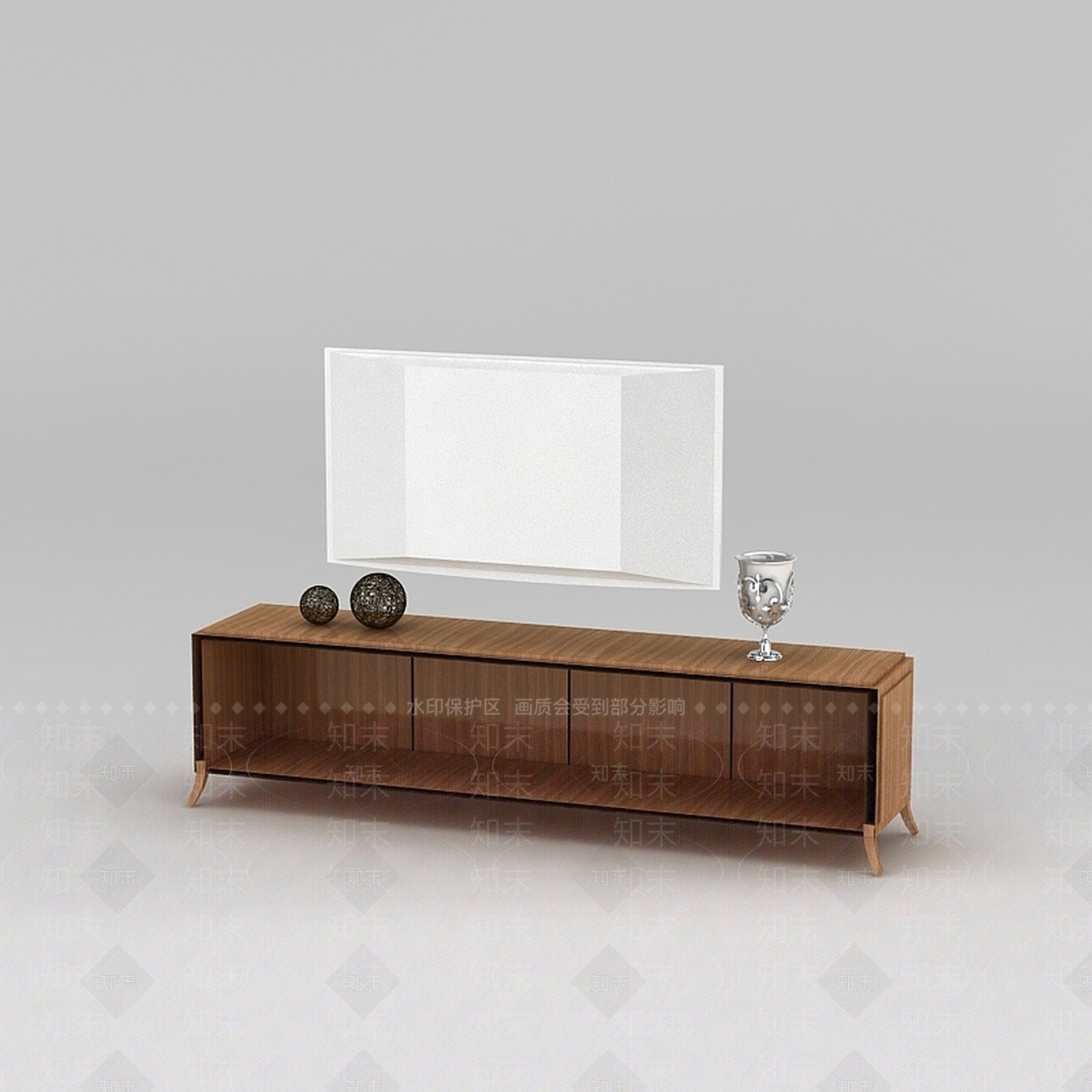 现代实木电视柜3D模型下载【ID:1200172155】