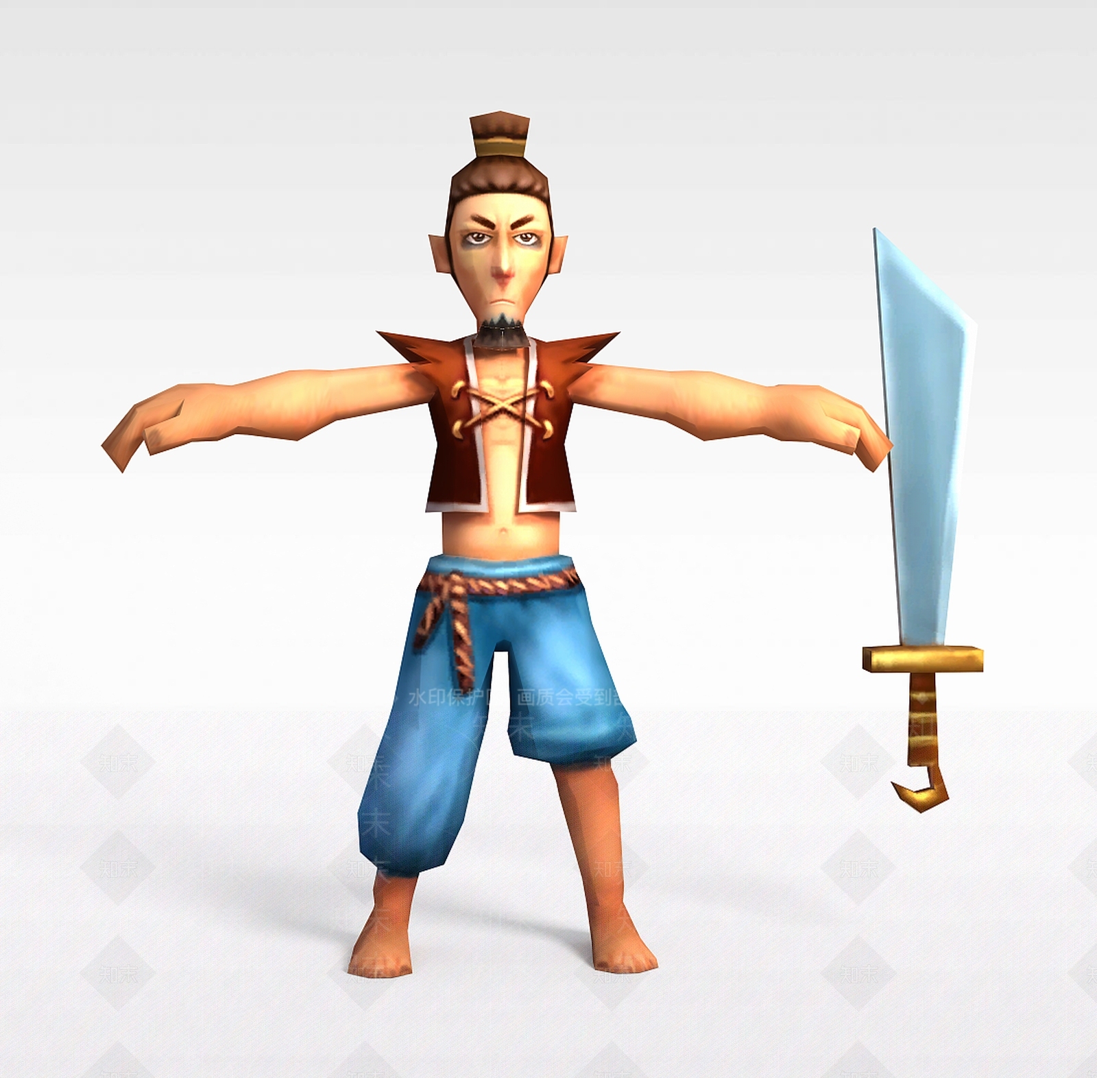 现代Q版小鱼儿与花无缺游戏角色3D模型下载【ID:1200172282】