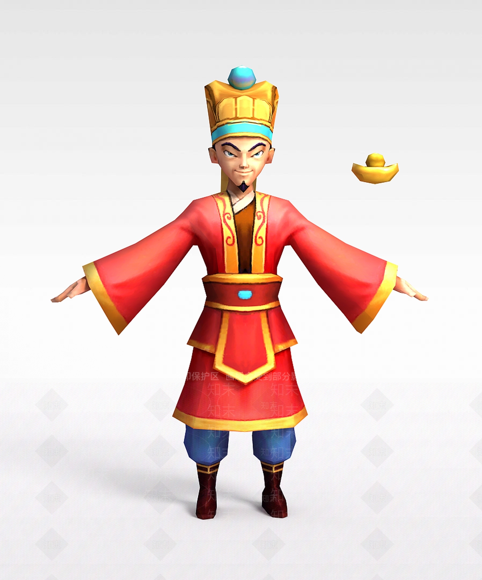 现代Q版小鱼儿与花无缺游戏角色3D模型下载【ID:1200172301】