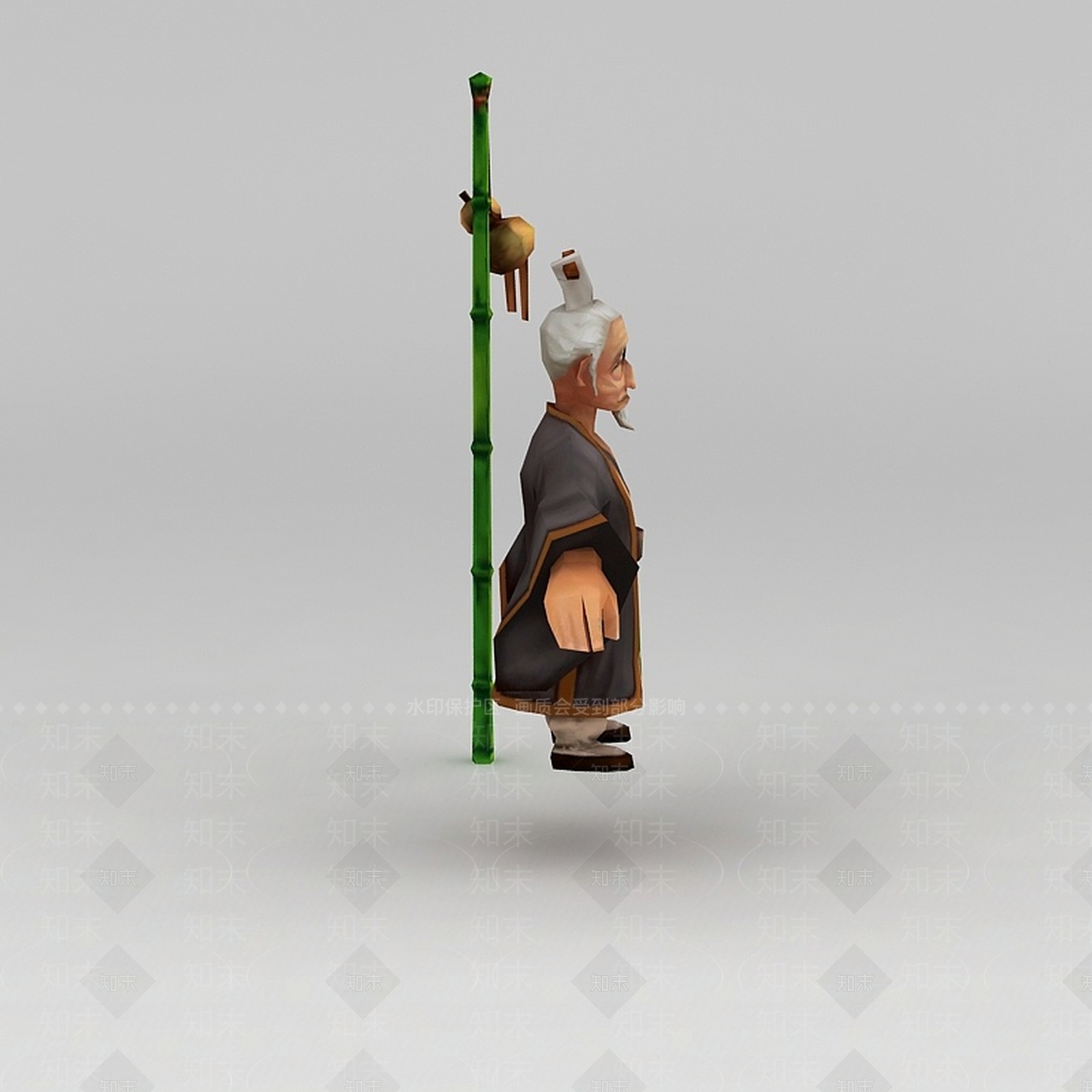 现代Q版小鱼儿与花无缺游戏角色老人3D模型下载【ID:1200172395】