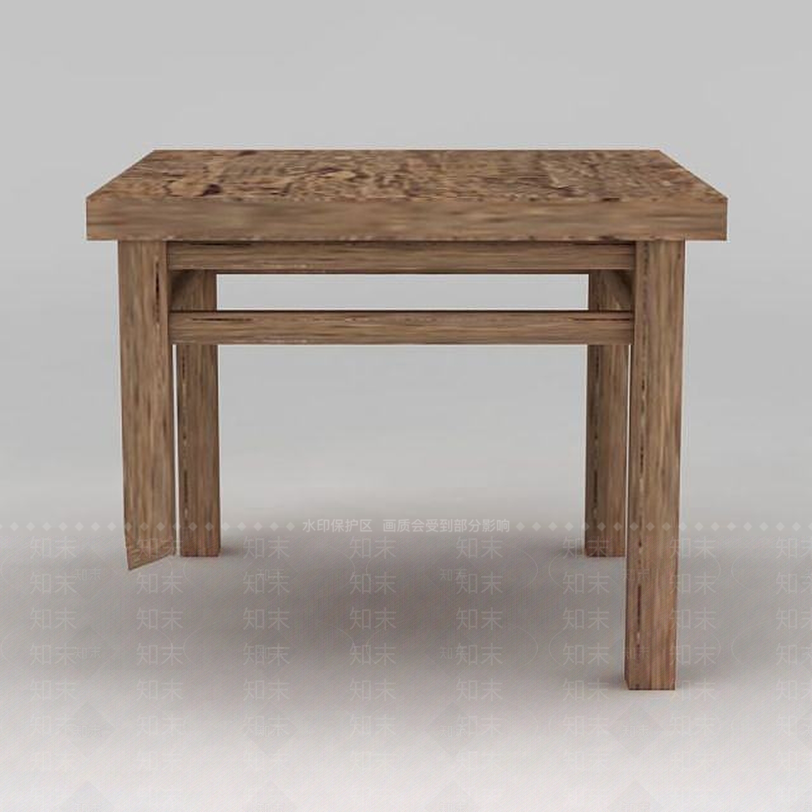 现代实木破桌子3D模型下载【ID:1200172349】