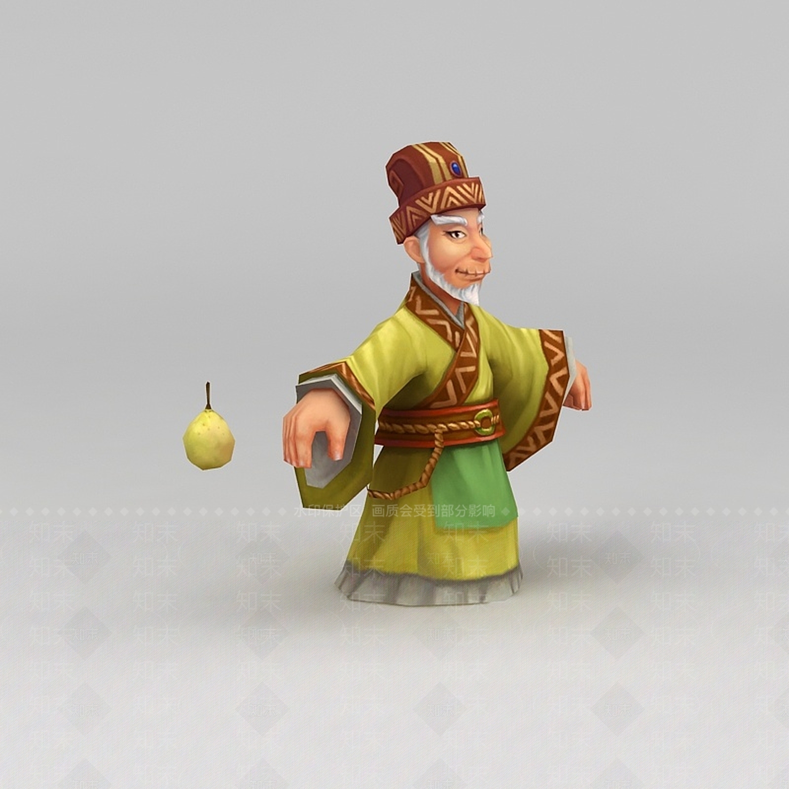 现代Q版小鱼儿与花无缺游戏人物老人3D模型下载【ID:1200172461】