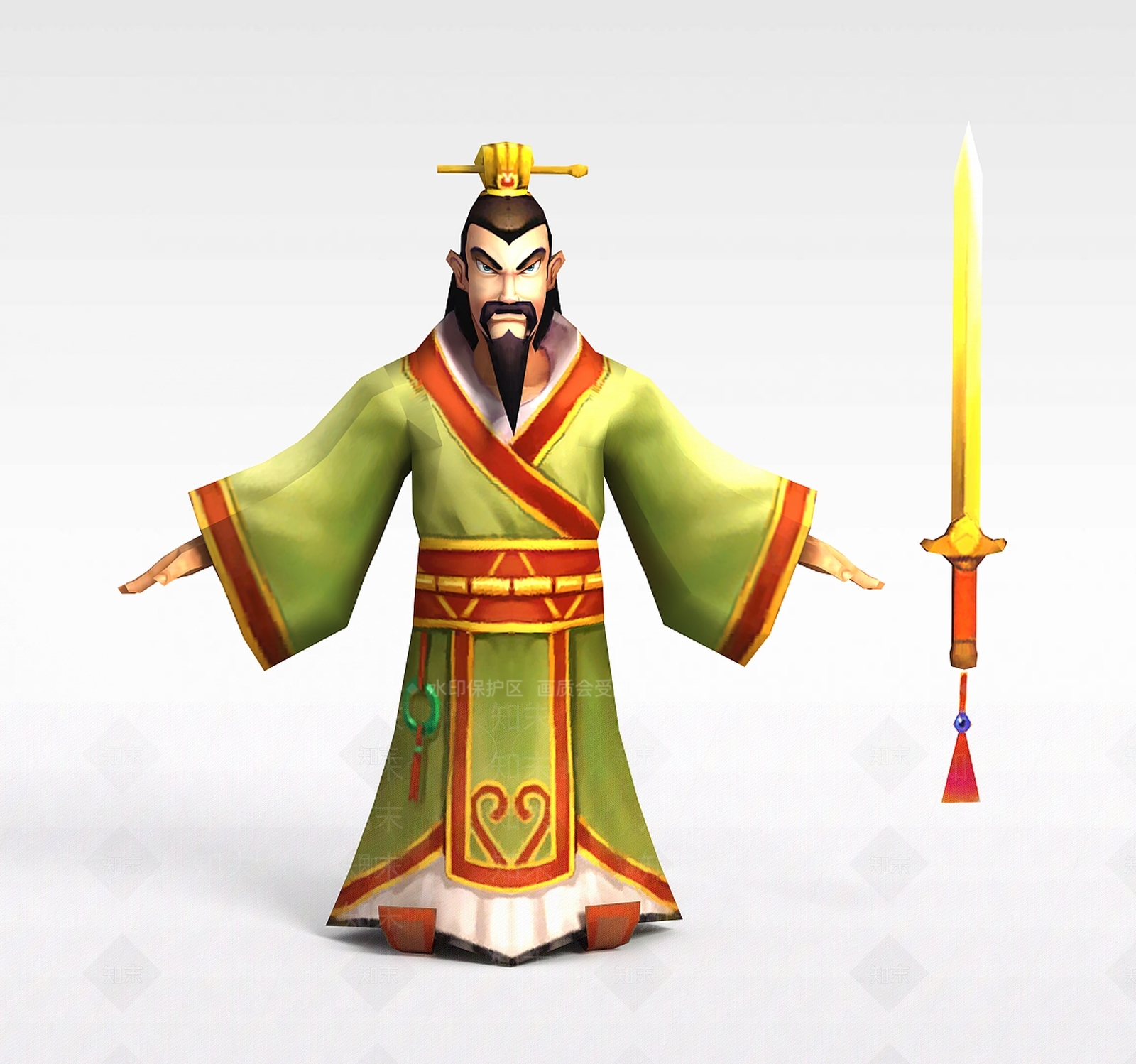 现代Q版小鱼儿与花无缺游戏人物3D模型下载【ID:1200172472】