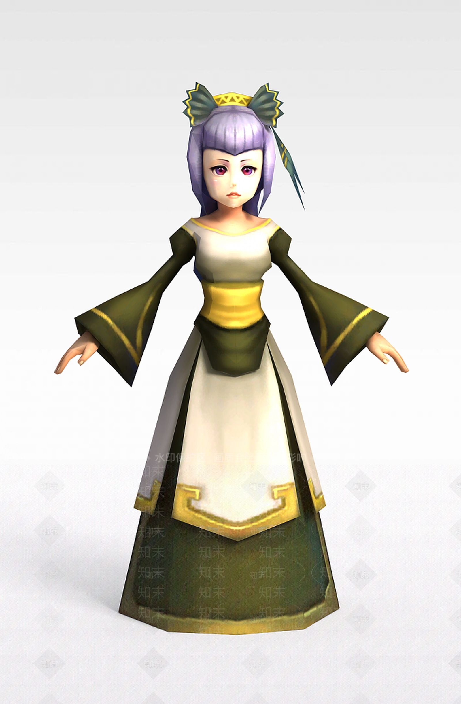 现代Q版小鱼儿与花无缺游戏人物女人3D模型下载【ID:1200172632】