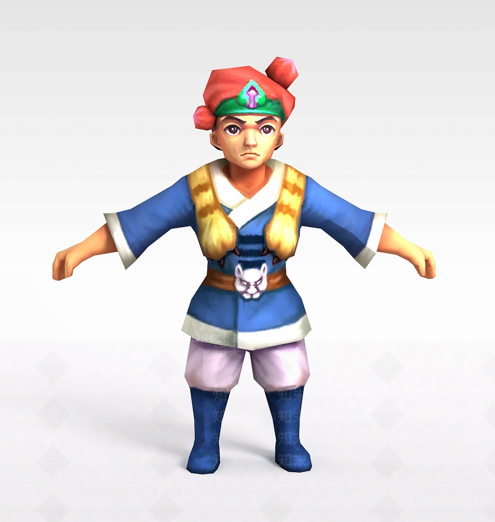 现代Q版小鱼儿与花无缺游戏人物男人3D模型下载【ID:1200173316】