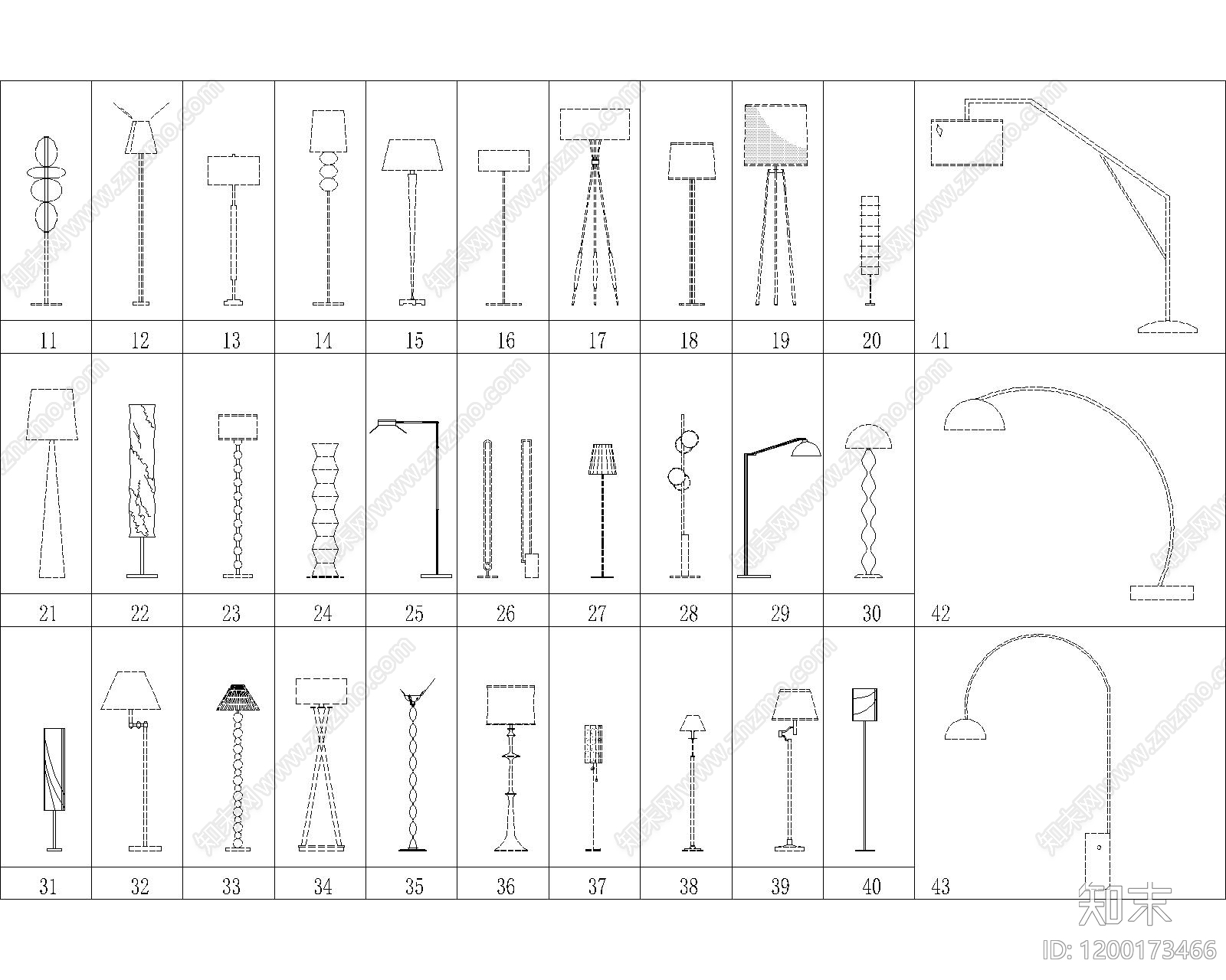 现代灯具图库施工图下载【ID:1200173466】