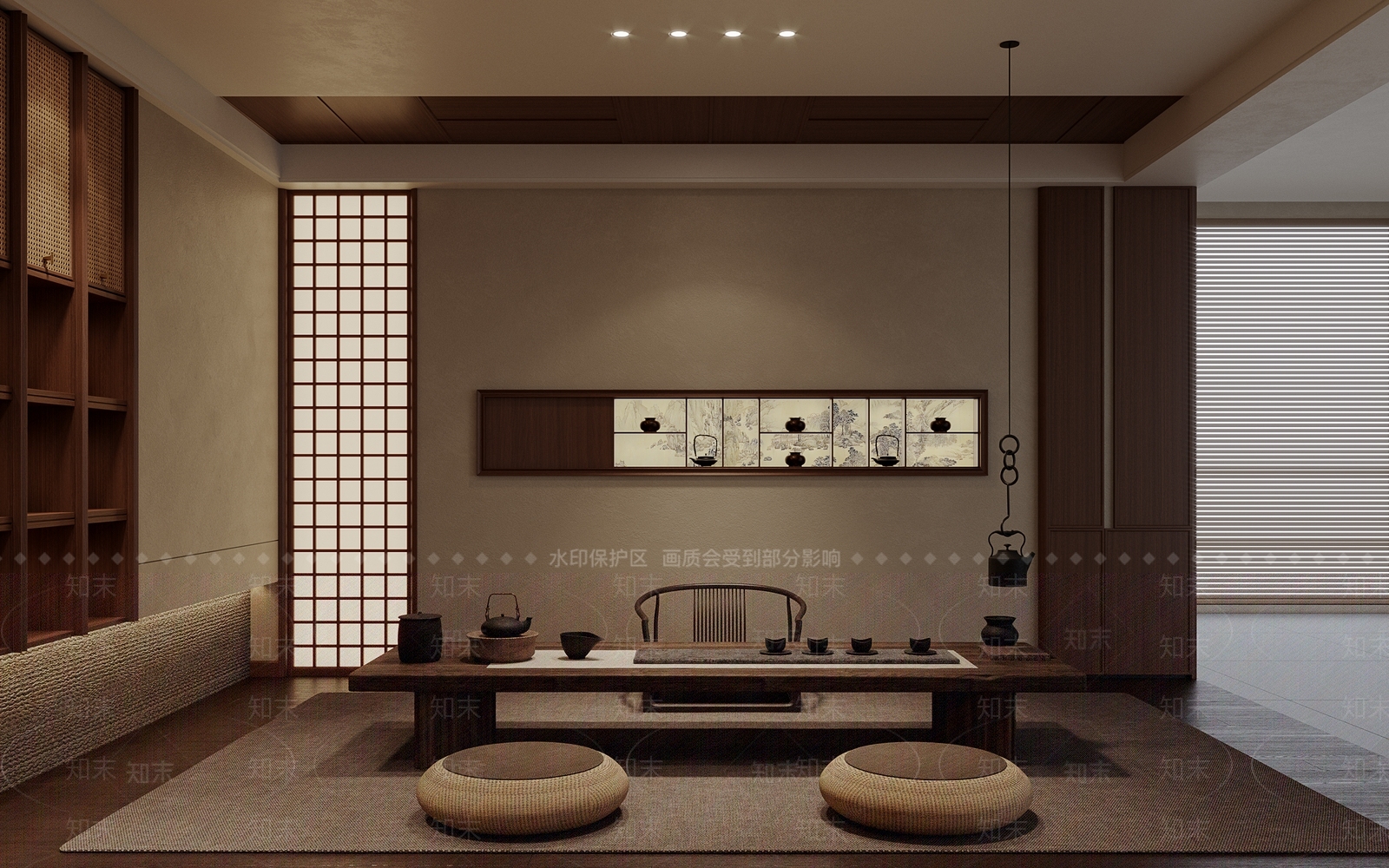 禅意中式茶室3D模型下载【ID:1200180487】