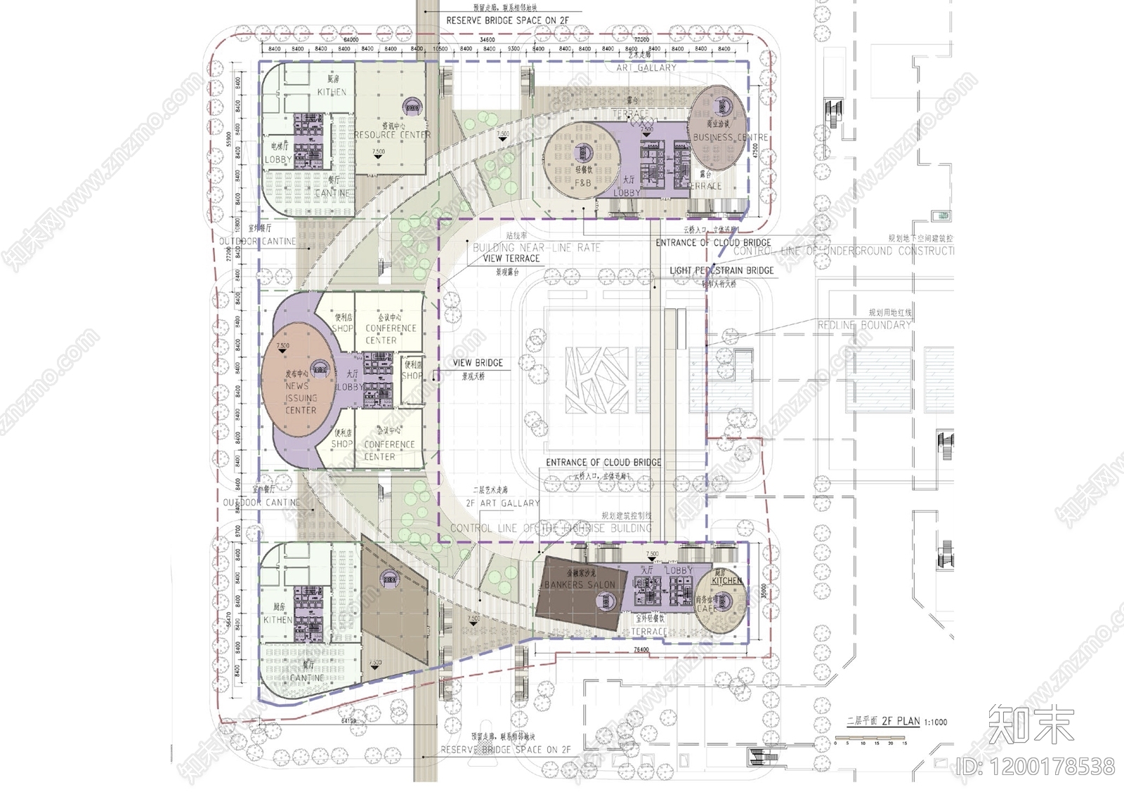 现代产业园建筑cad施工图下载【ID:1200178538】