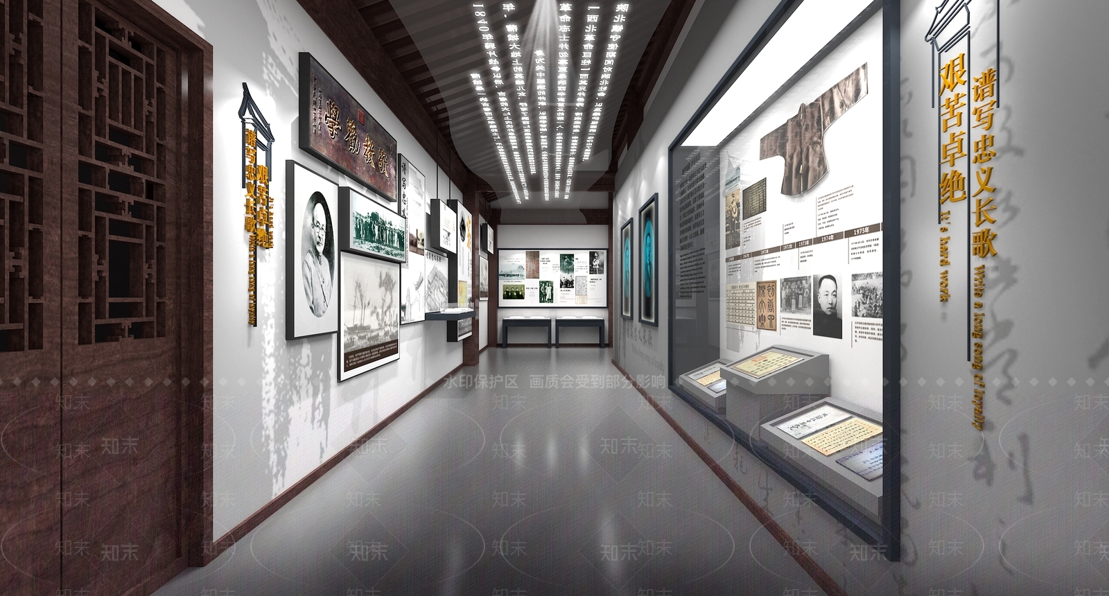 中式博物馆展厅3D模型下载【ID:1200179622】