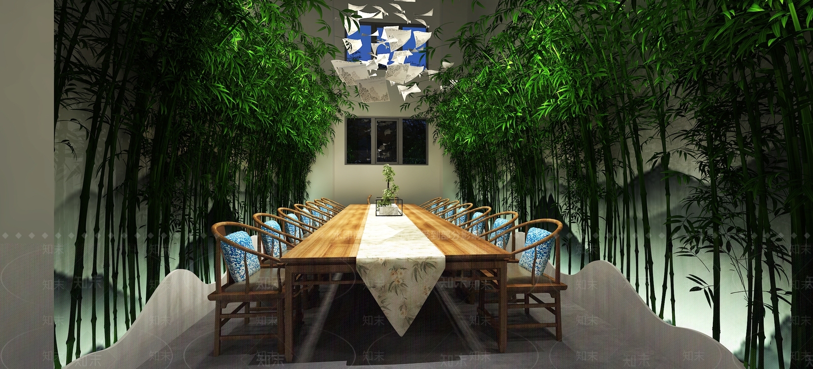 中式会议室3D模型下载【ID:1200180120】