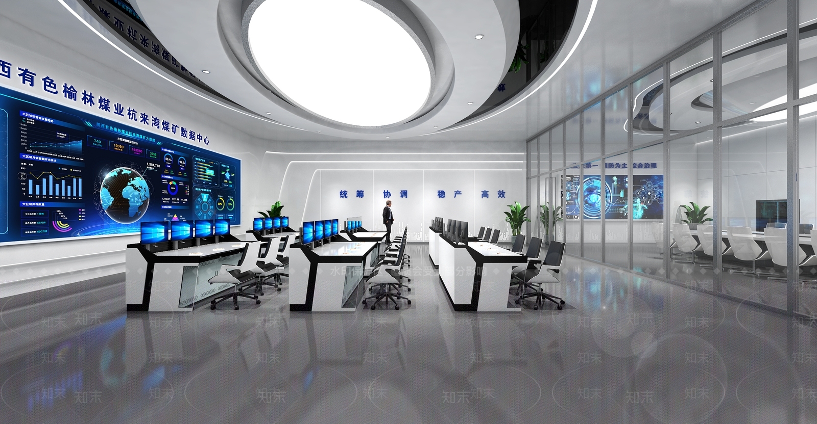 现代办公大厅3D模型下载【ID:1200180996】