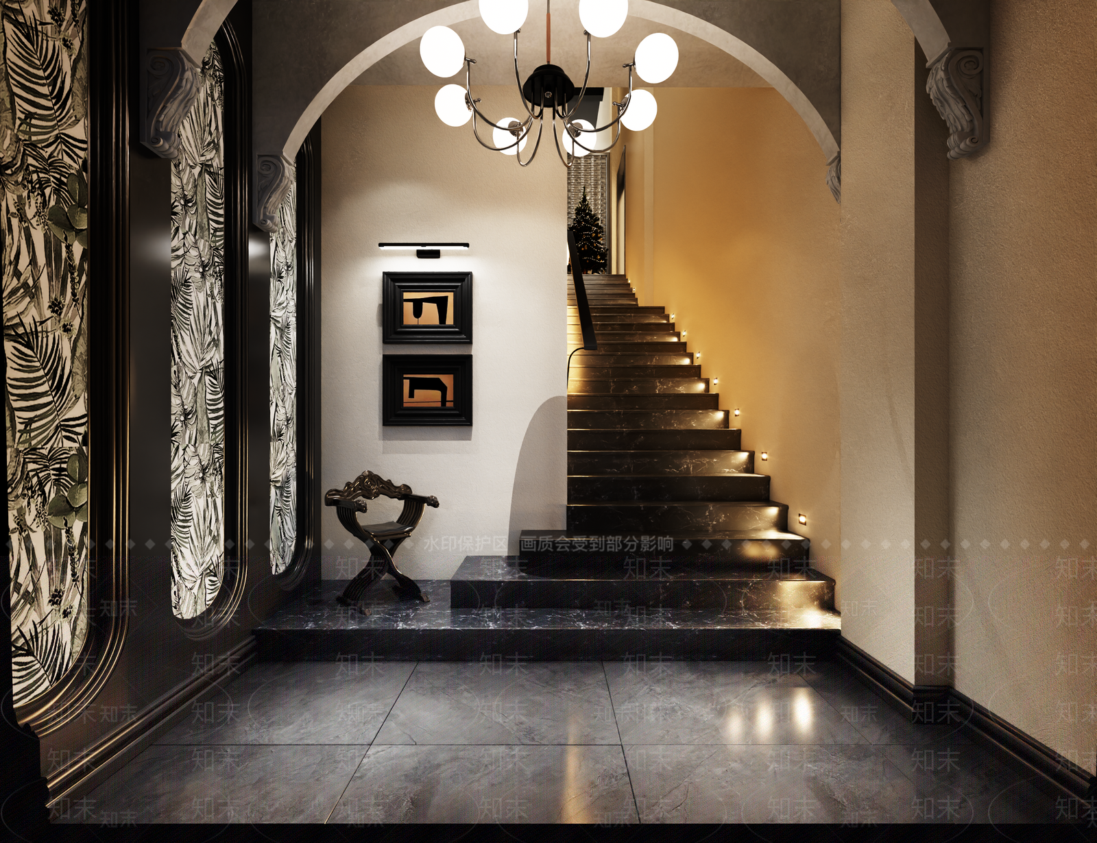 法式西餐厅3D模型下载【ID:1200184862】