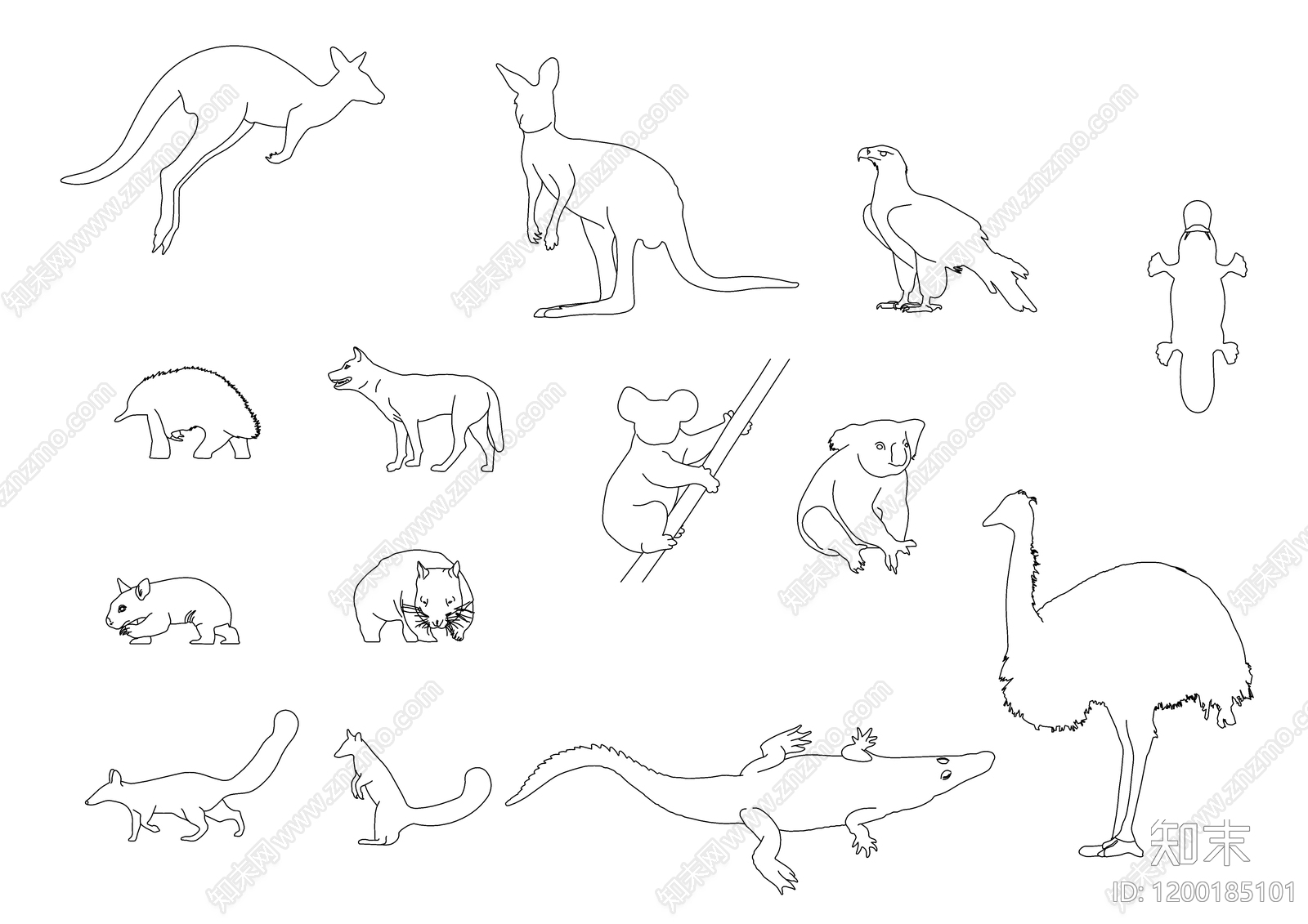 现代动物施工图下载【ID:1200185101】