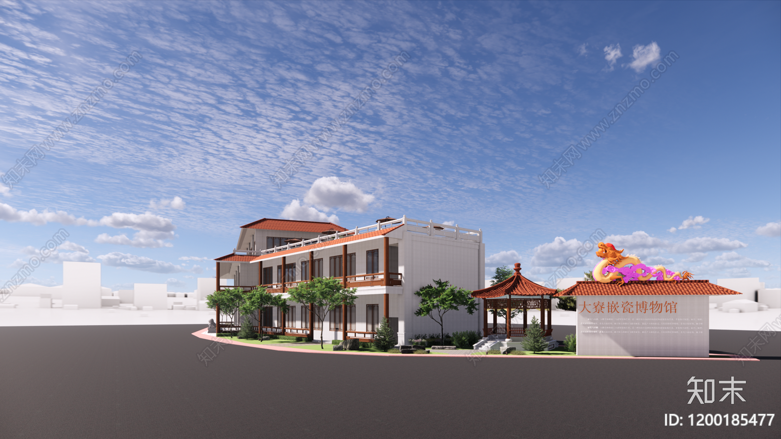 新中式中式博物馆建筑施工图下载【ID:1200185477】