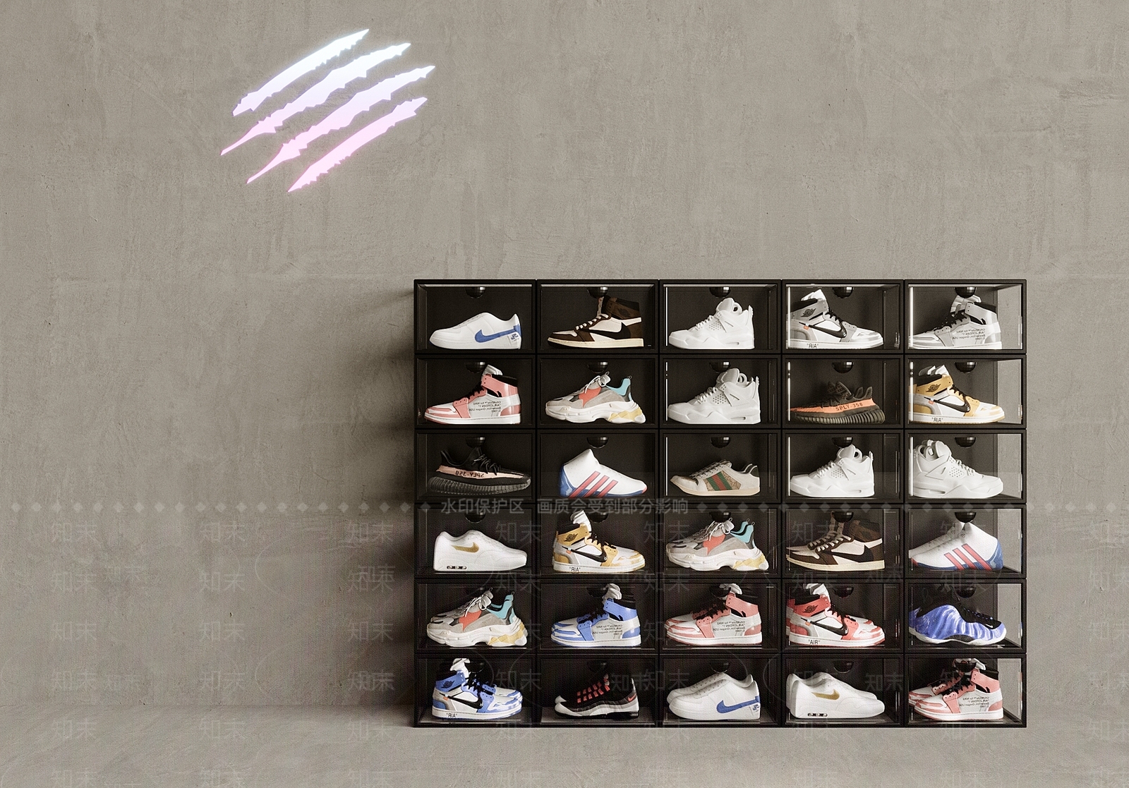 现代鞋柜3D模型下载【ID:1200185654】