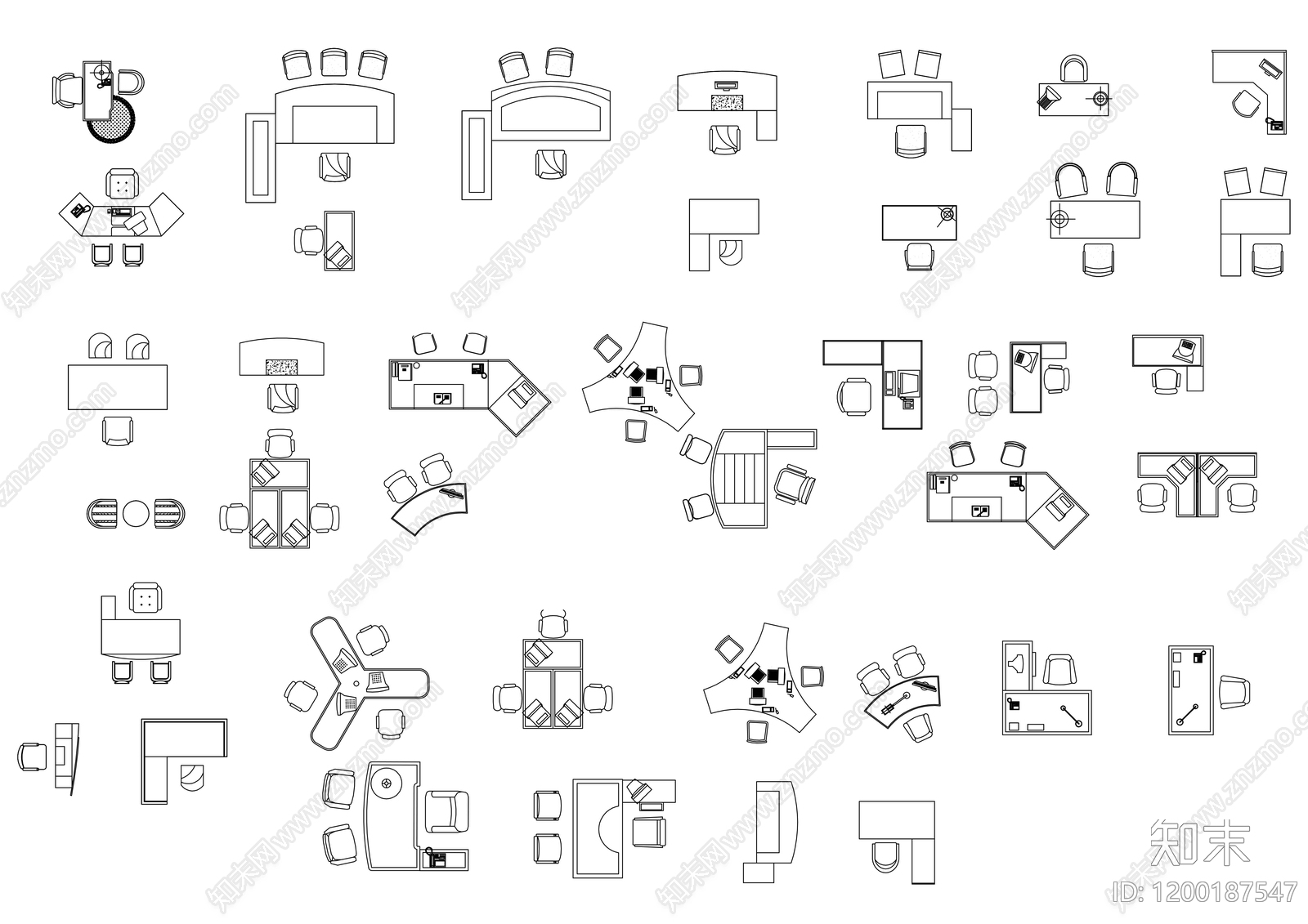 办公家具图库施工图下载【ID:1200187547】