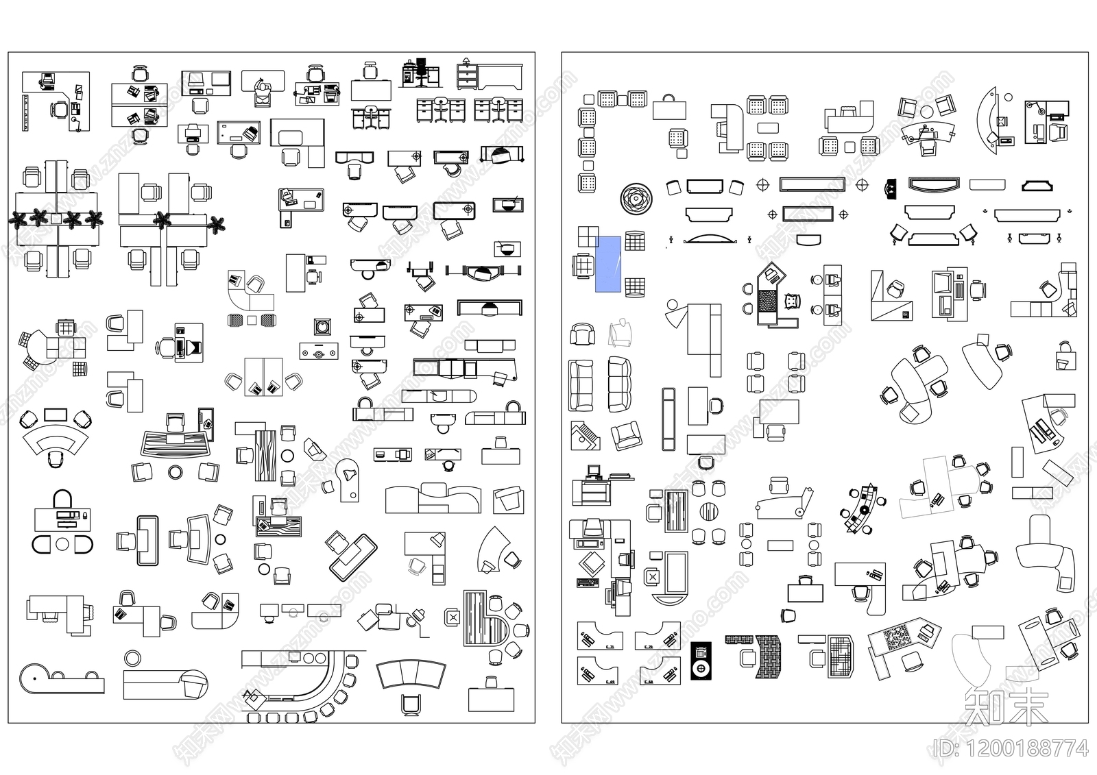 办公家具图库施工图下载【ID:1200188774】