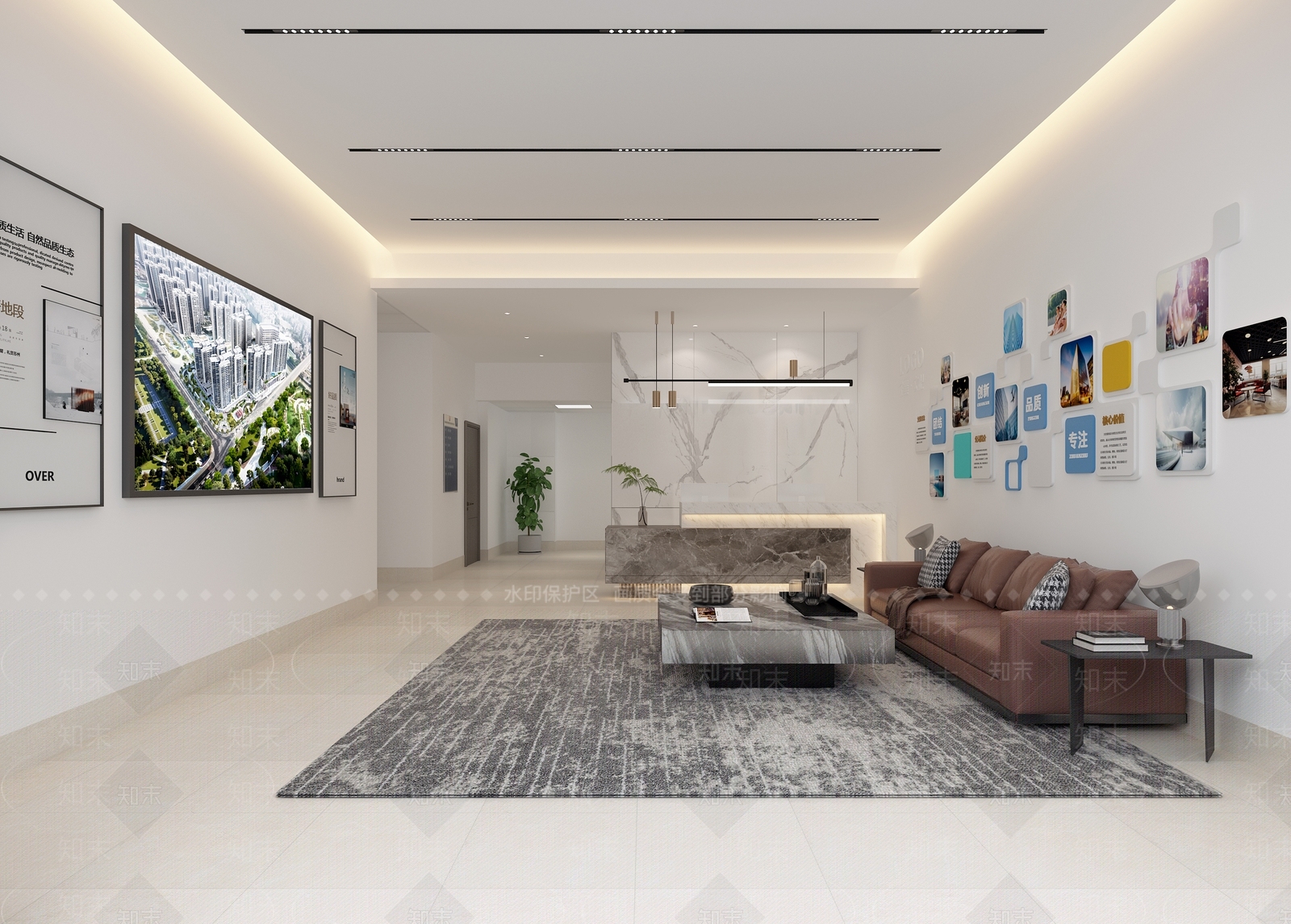 现代办公大厅3D模型下载【ID:1200188947】