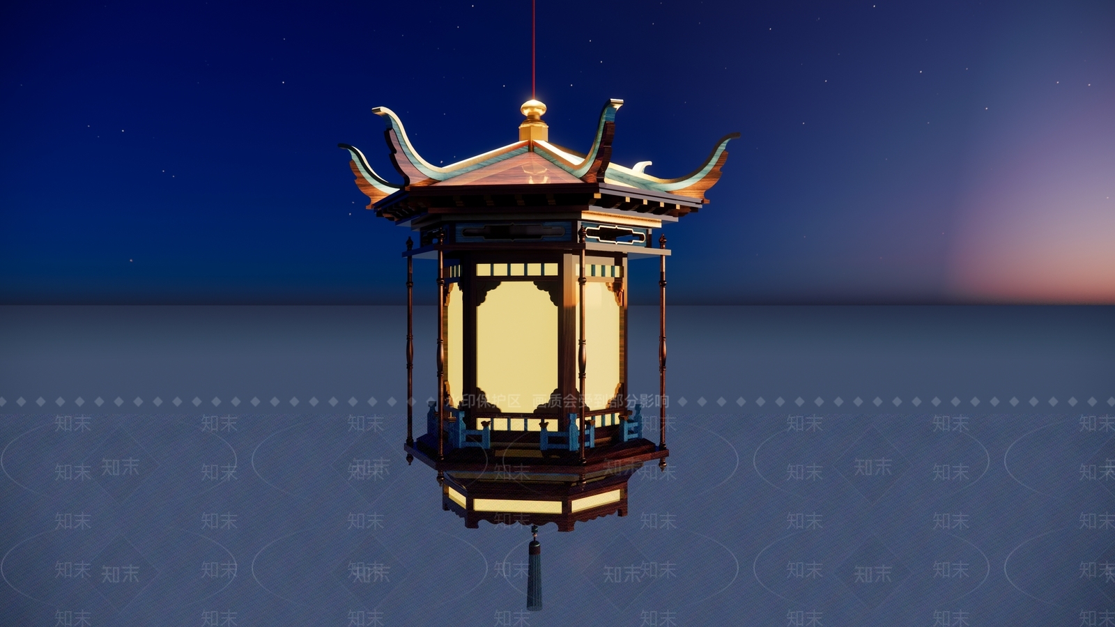 中式复古灯笼SU模型下载【ID:1200189726】