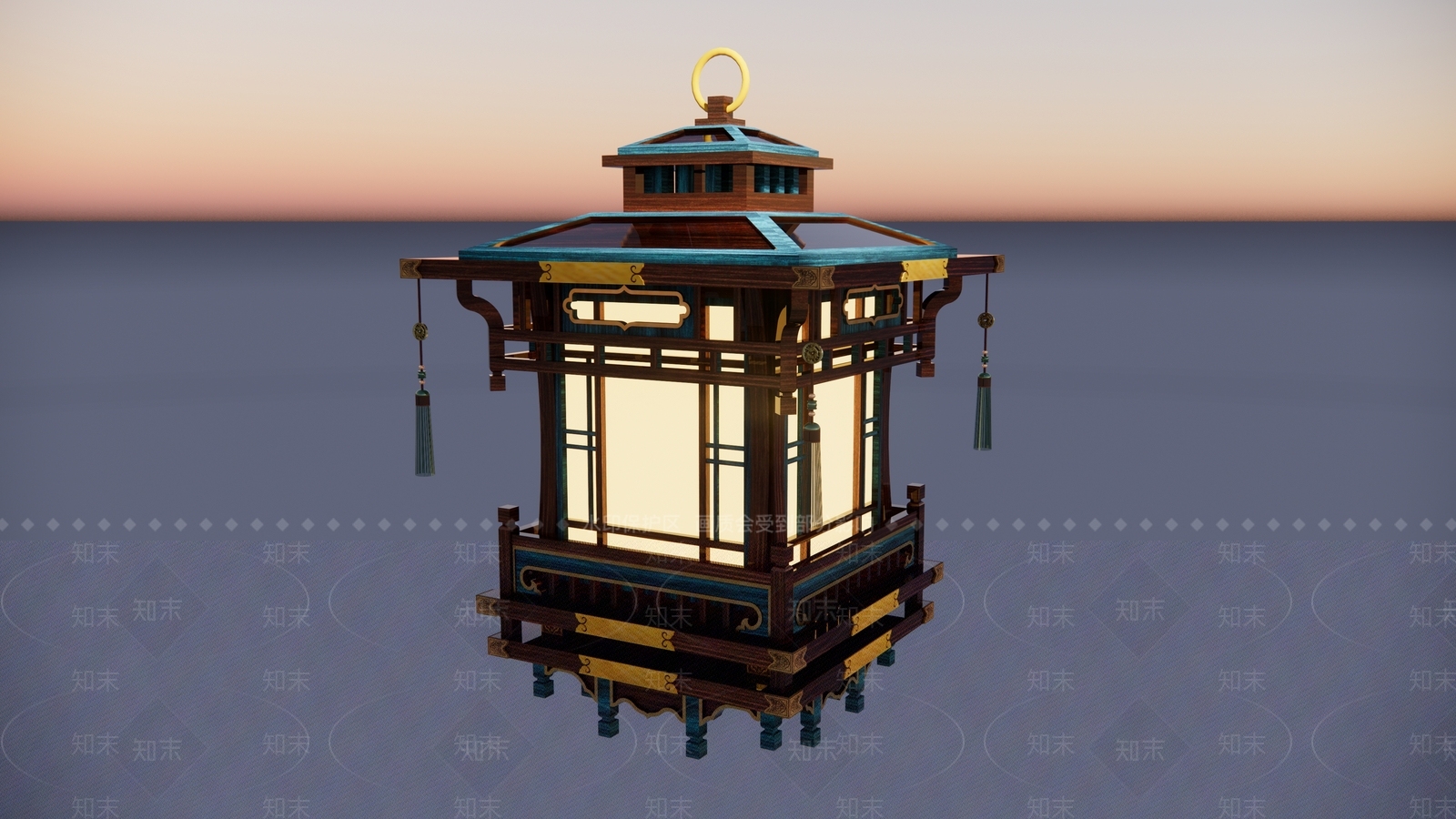 中式复古灯笼SU模型下载【ID:1200190497】