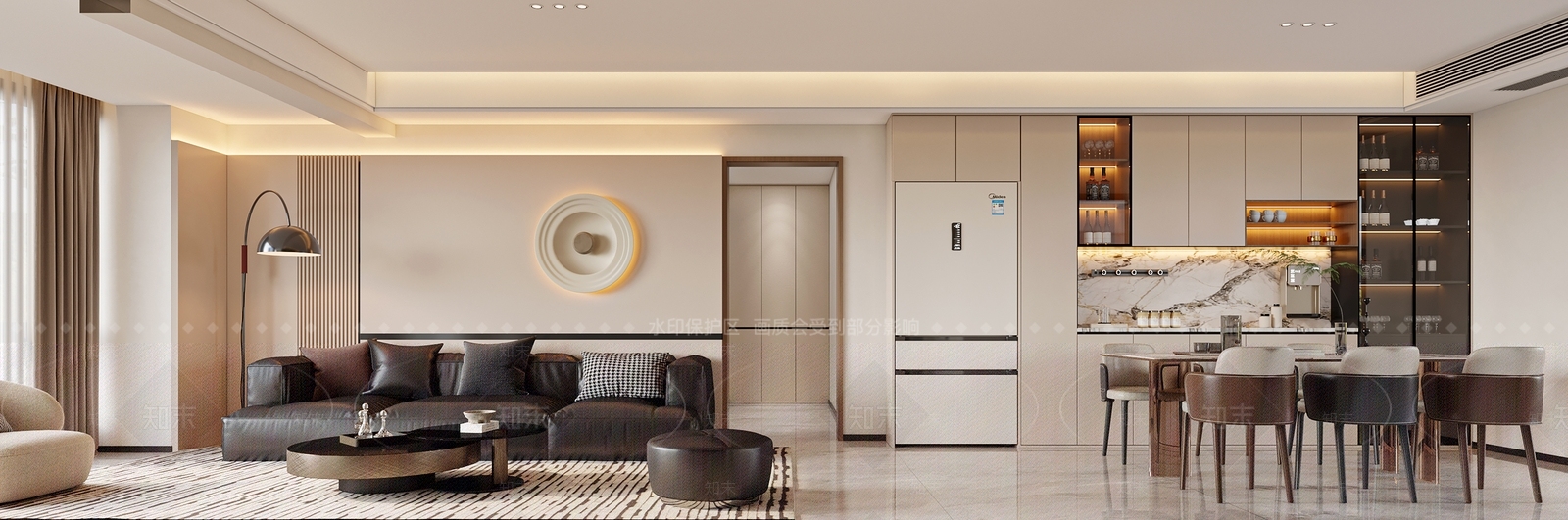 现代简约客餐厅3D模型下载【ID:1200191501】