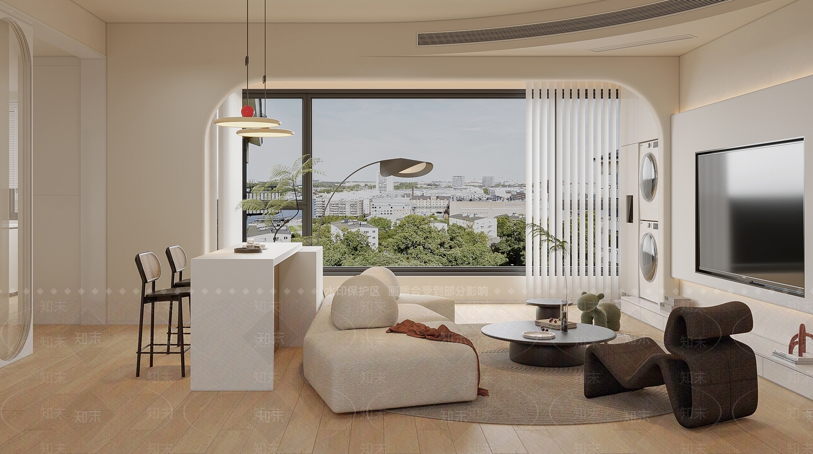 奶油法式客餐厅3D模型下载【ID:1200191845】