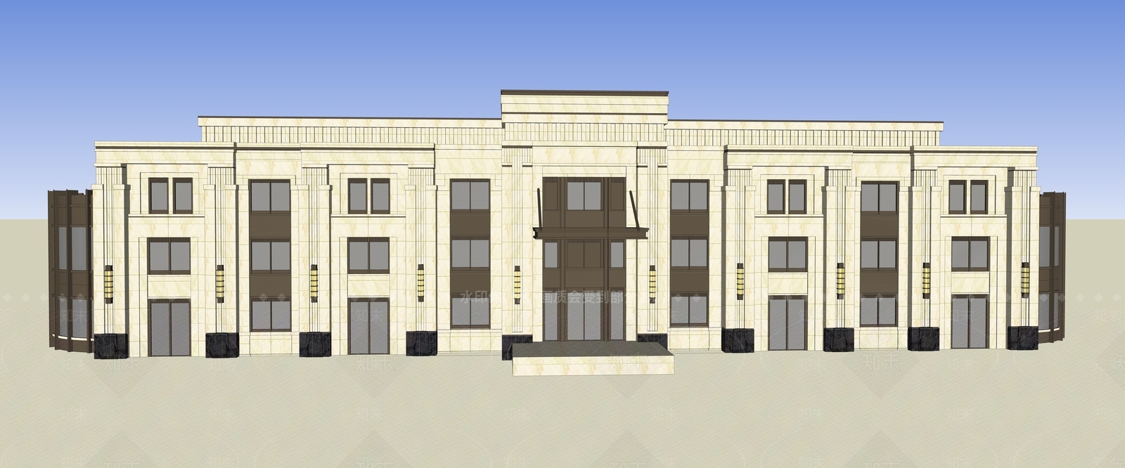 现代其他商业建筑SU模型下载【ID:1200195614】