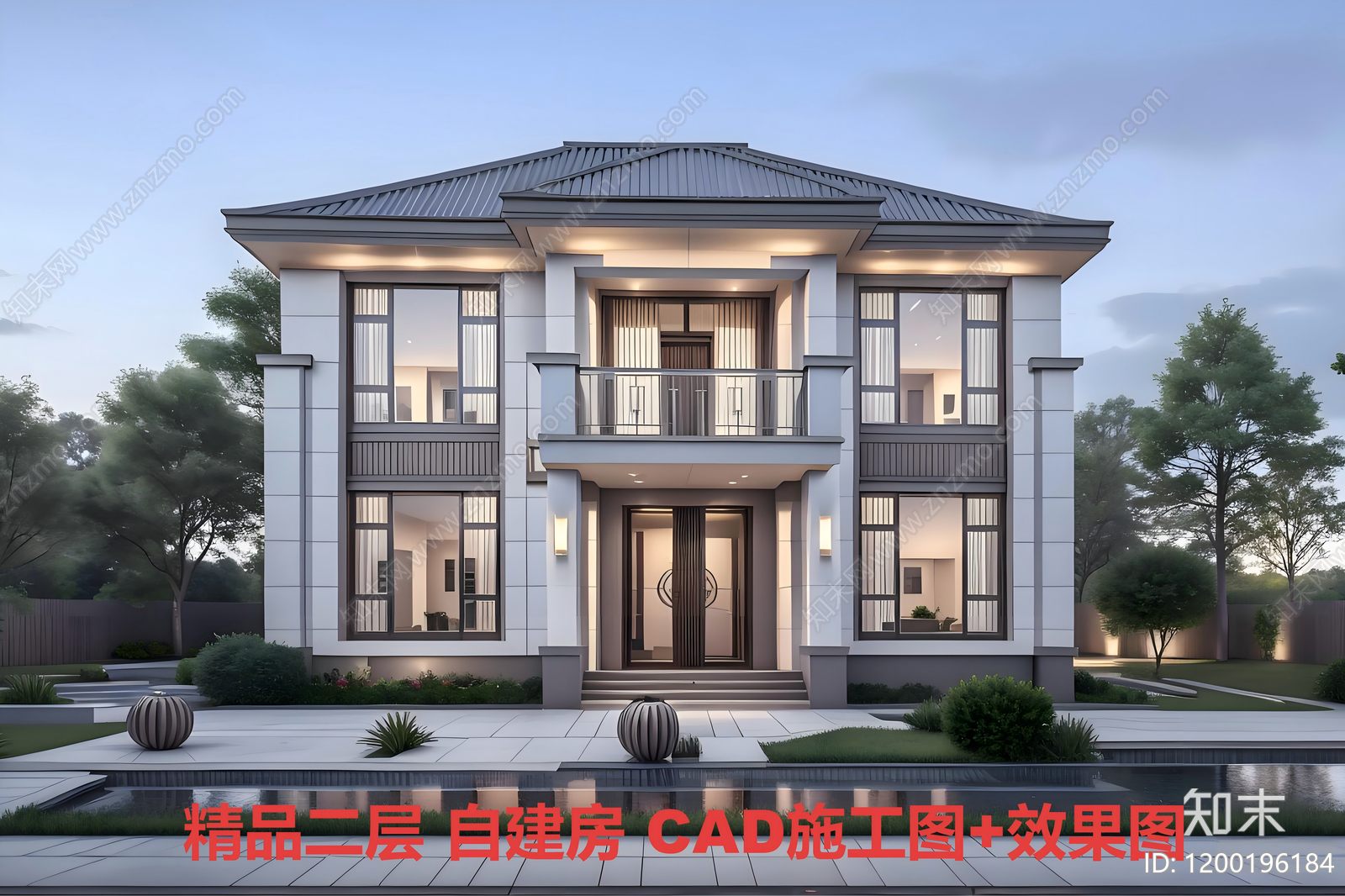 新中式别墅建筑施工图下载【ID:1200196184】