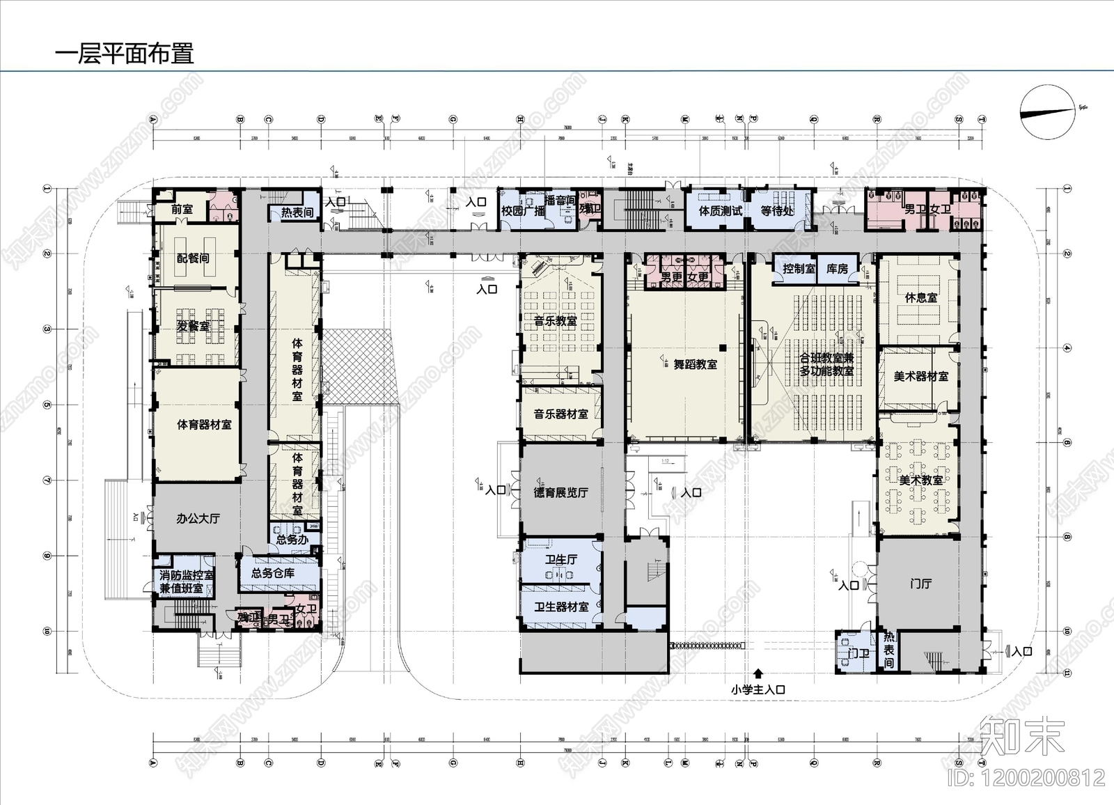学校cad施工图下载【ID:1200200812】