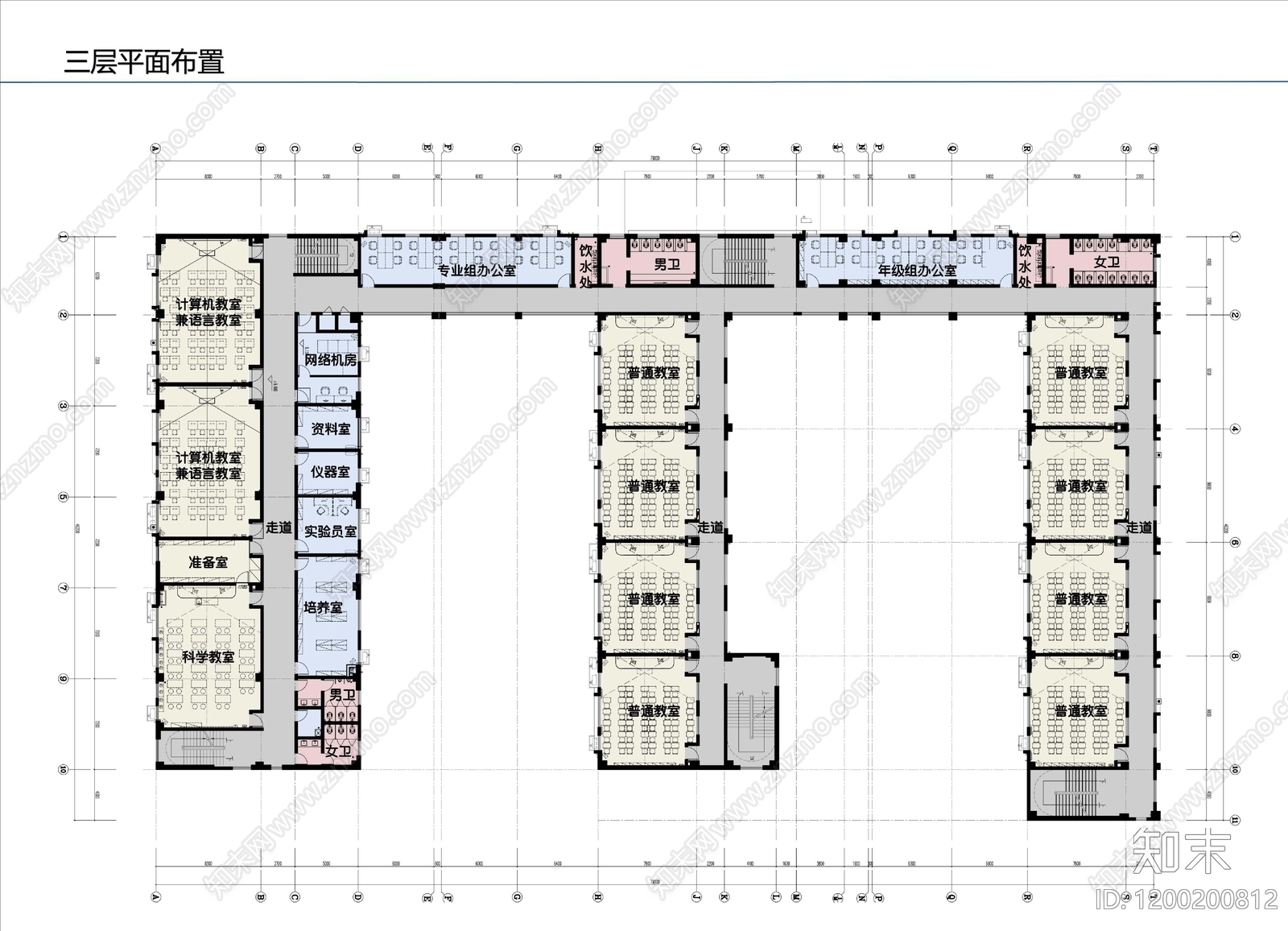 学校cad施工图下载【ID:1200200812】