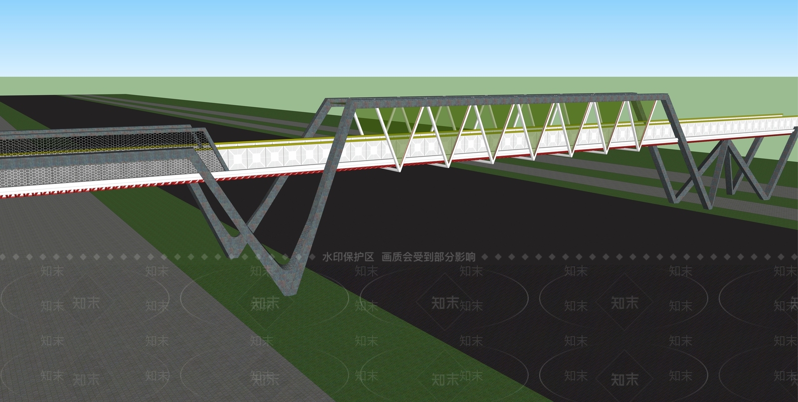 现代天桥SU模型下载【ID:1200202174】