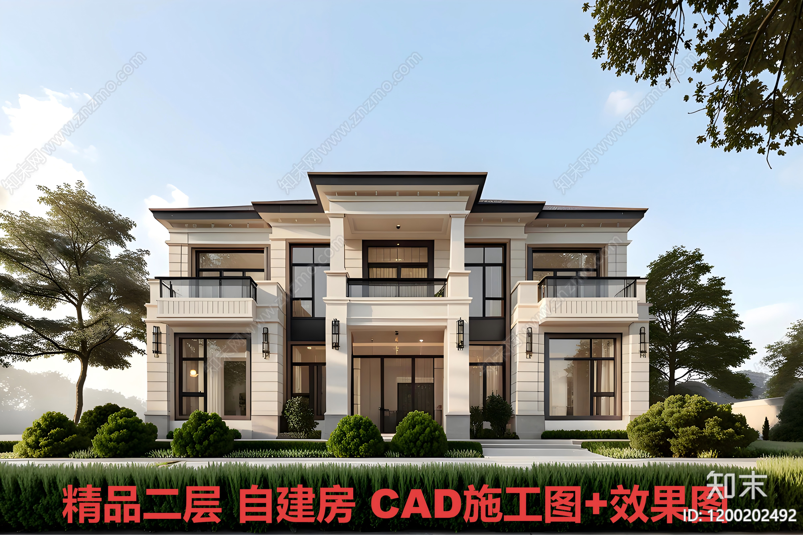 欧式别墅建筑施工图下载【ID:1200202492】