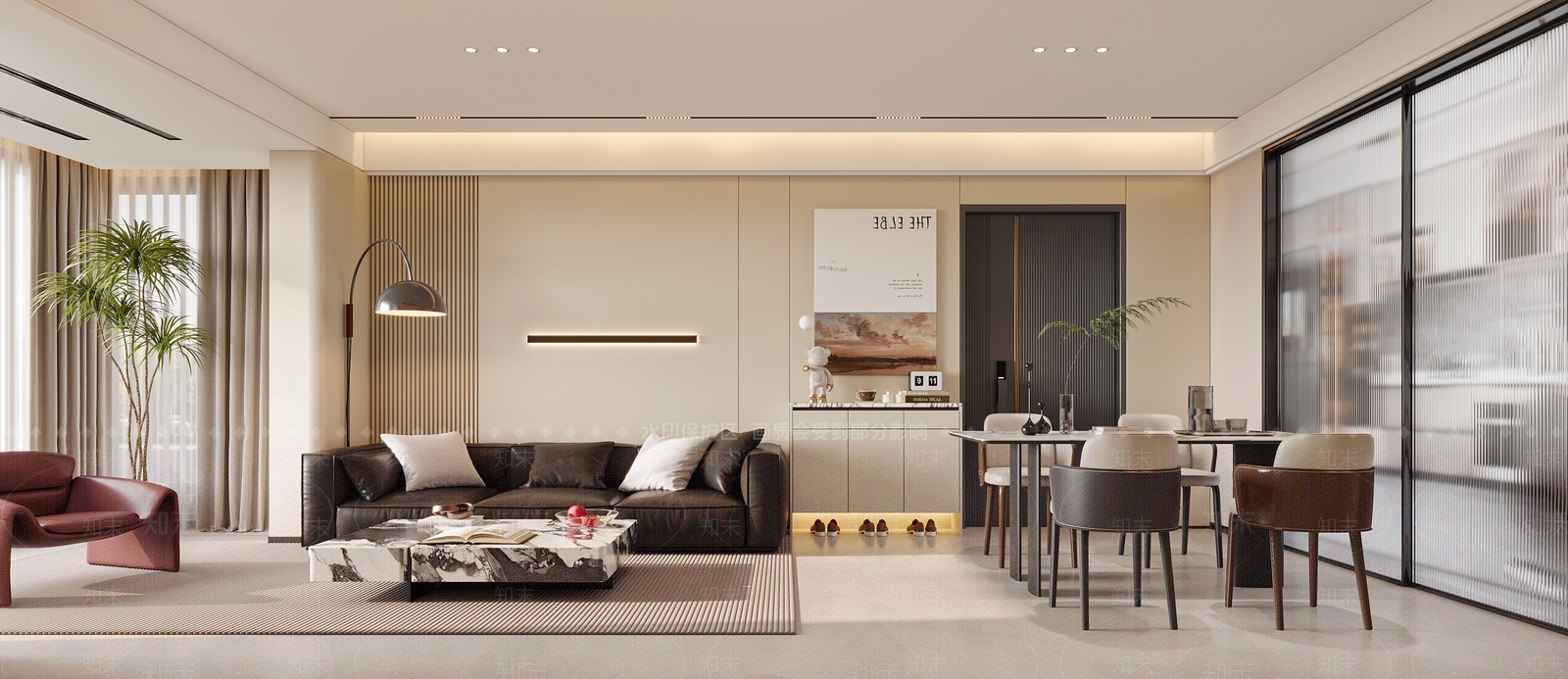 现代简约客餐厅3D模型下载【ID:1200207990】