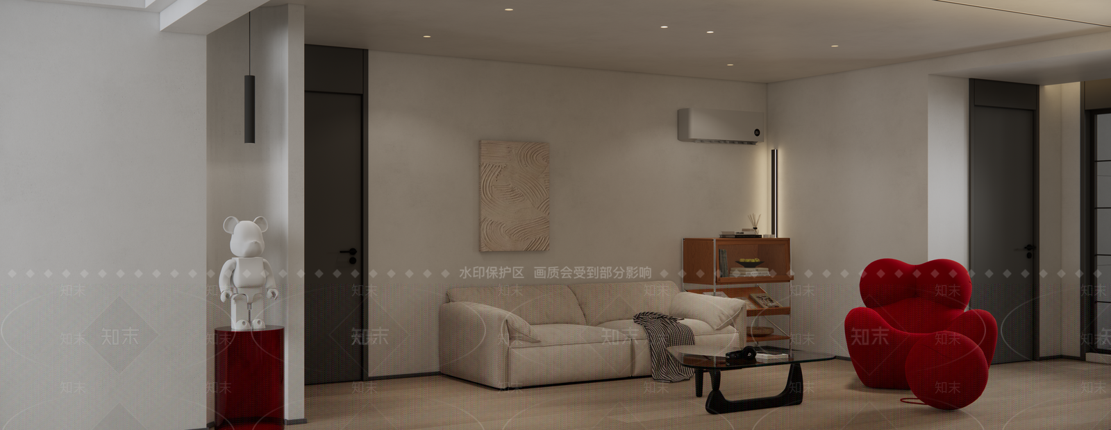 现代简约家居客厅SU模型下载【ID:1200206944】