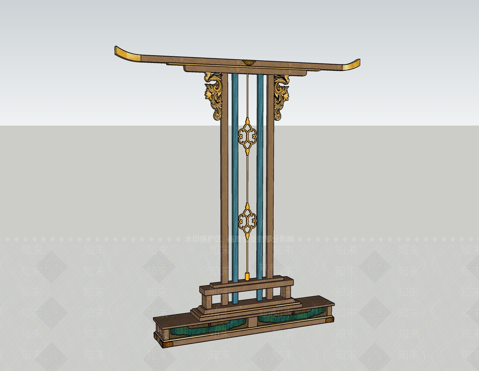 中式复古衣架SU模型下载【ID:1200208877】