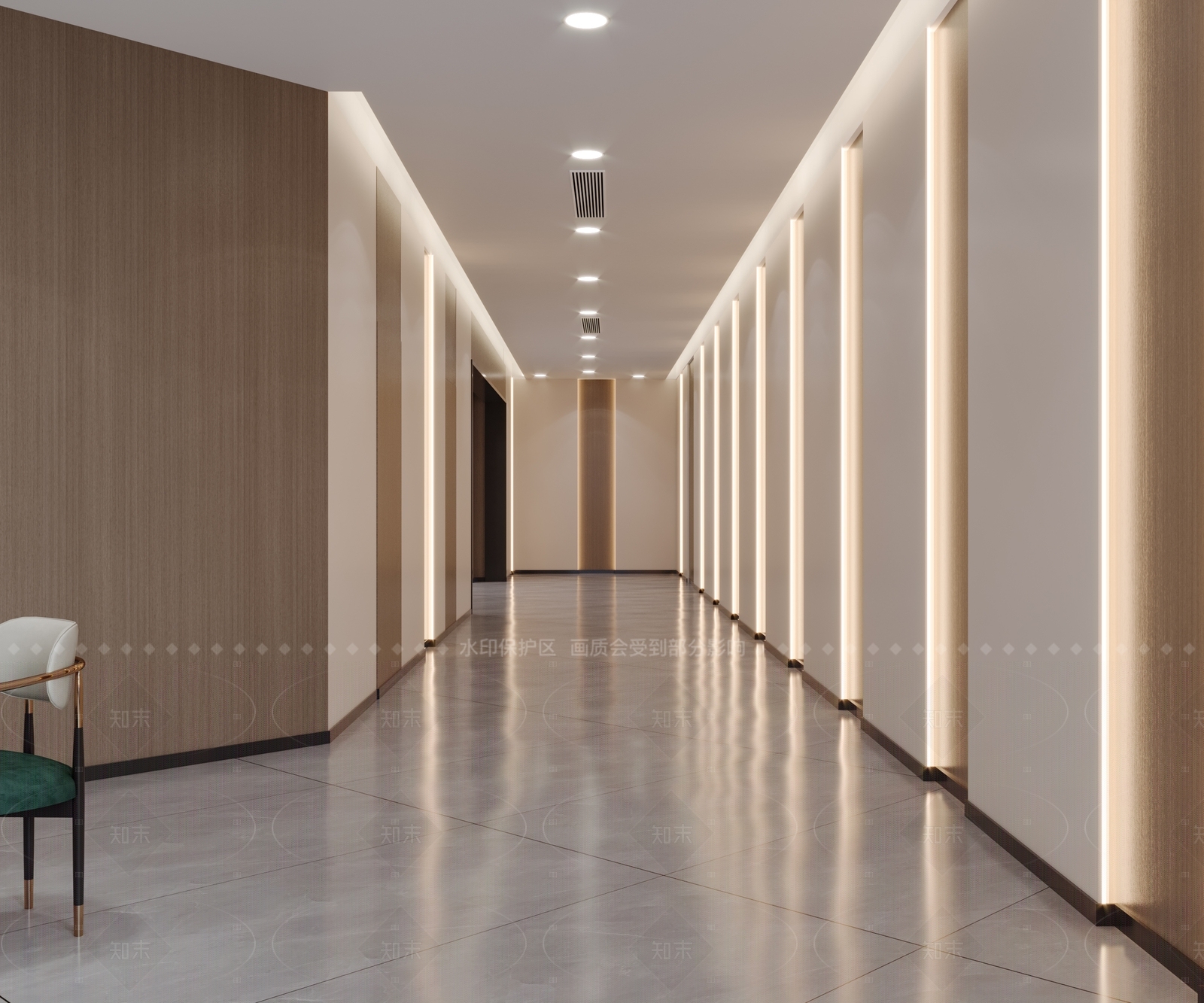 现代酒店走廊3D模型下载【ID:1215177735】