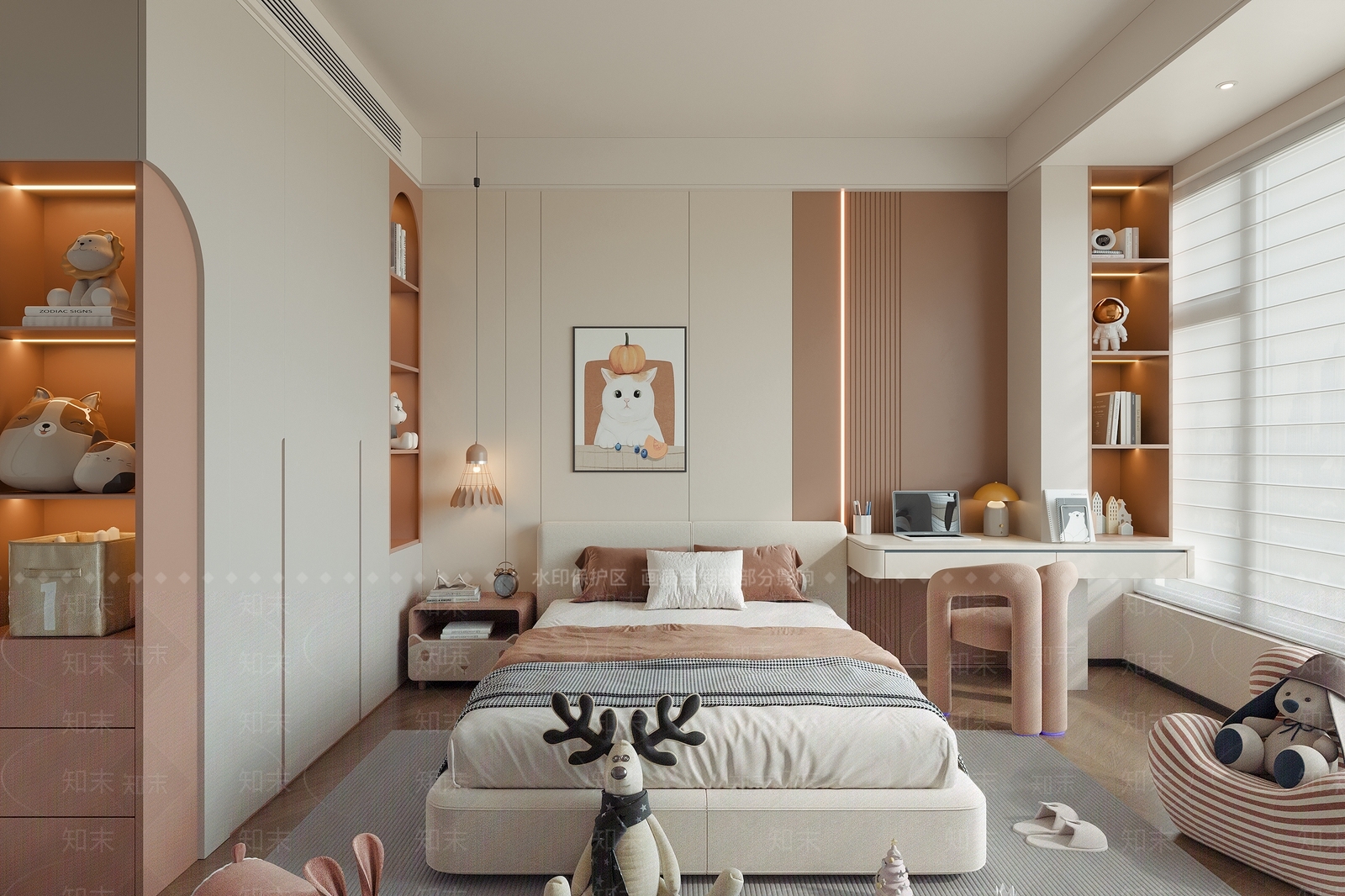 现代简约小卧室3D模型下载【ID:1200211929】